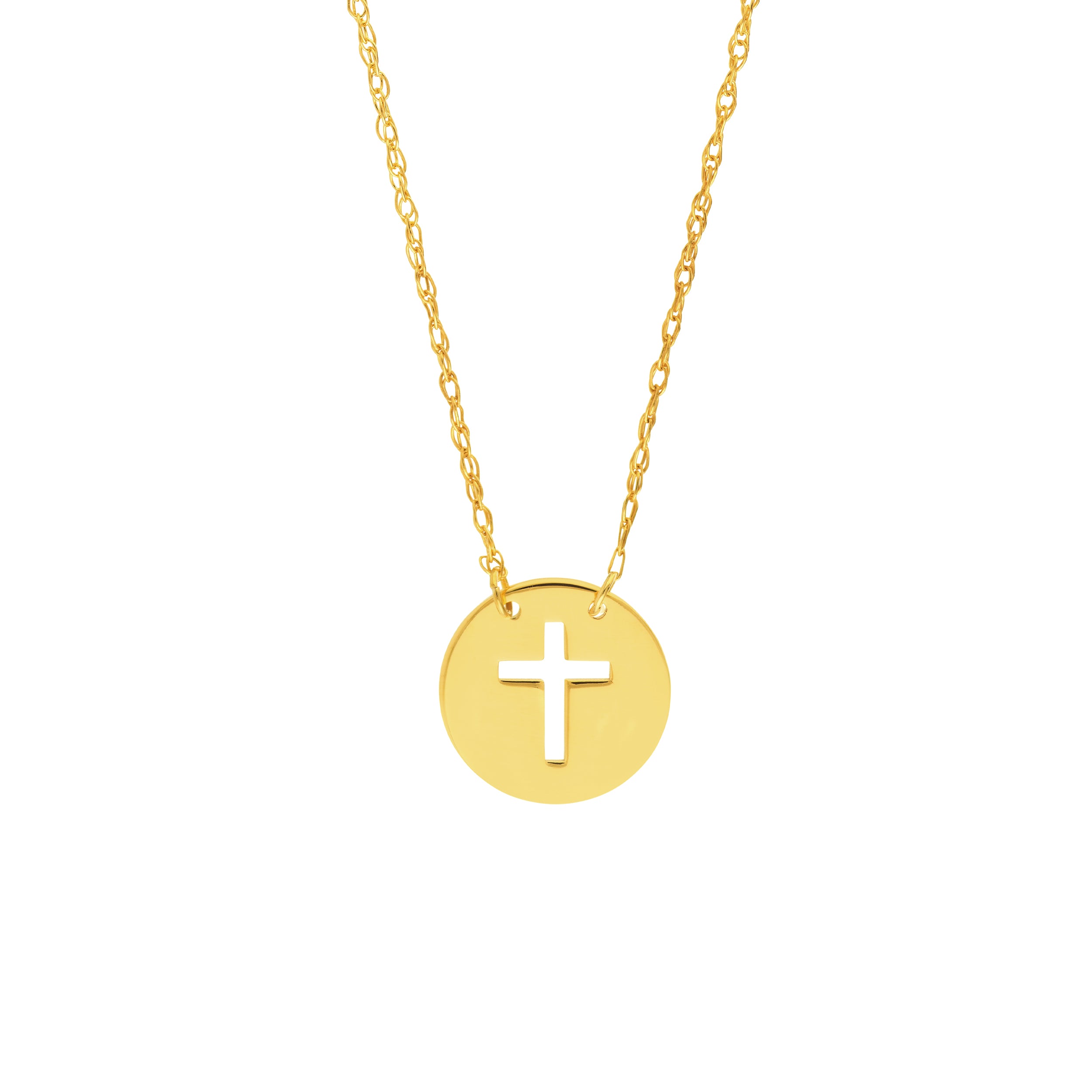 14K Gold So You Cross Cutout Mini Disc Adj Necklace Birmingham Jewelry Necklace Birmingham Jewelry 