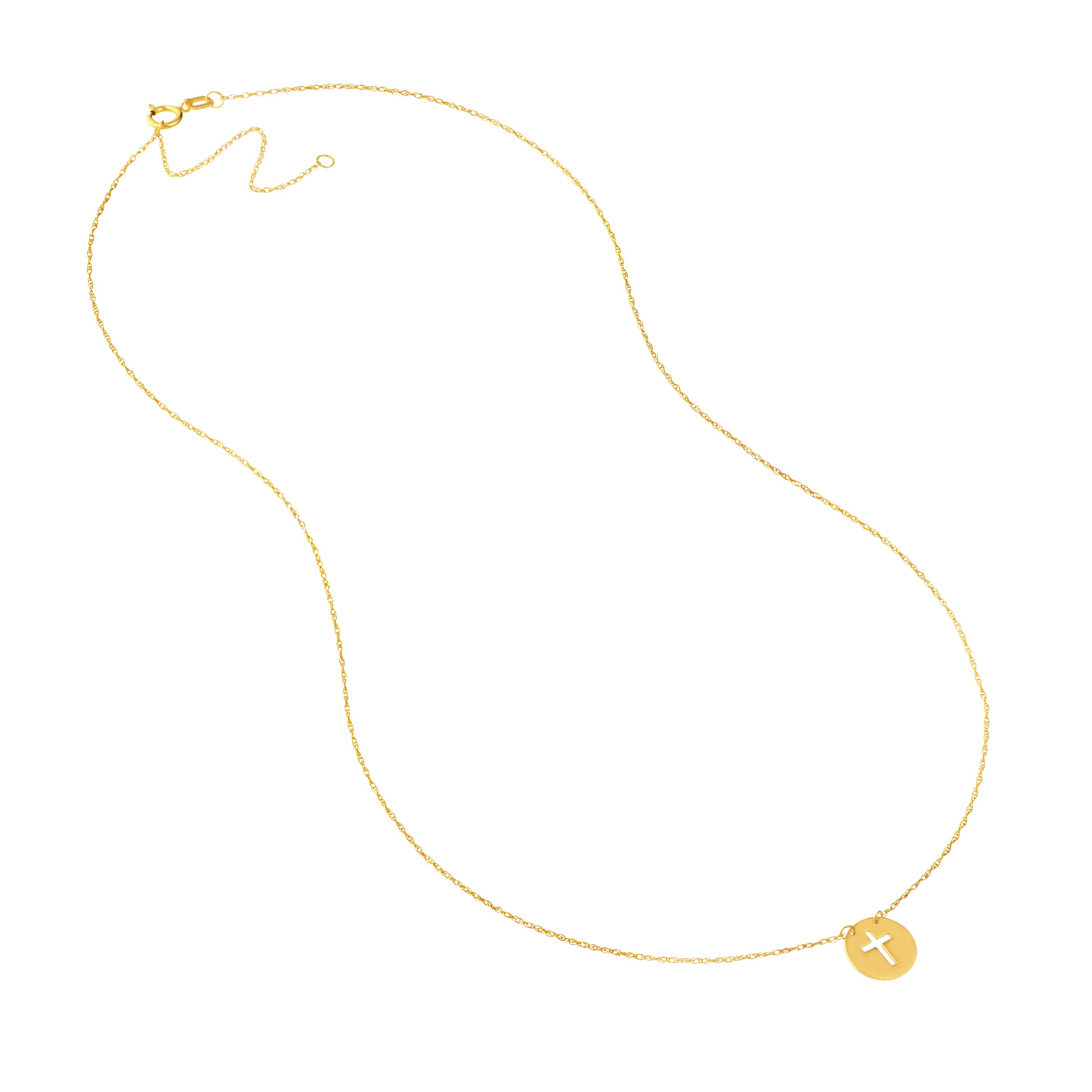 14K Gold So You Cross Cutout Mini Disc Adj Necklace Birmingham Jewelry Necklace Birmingham Jewelry 