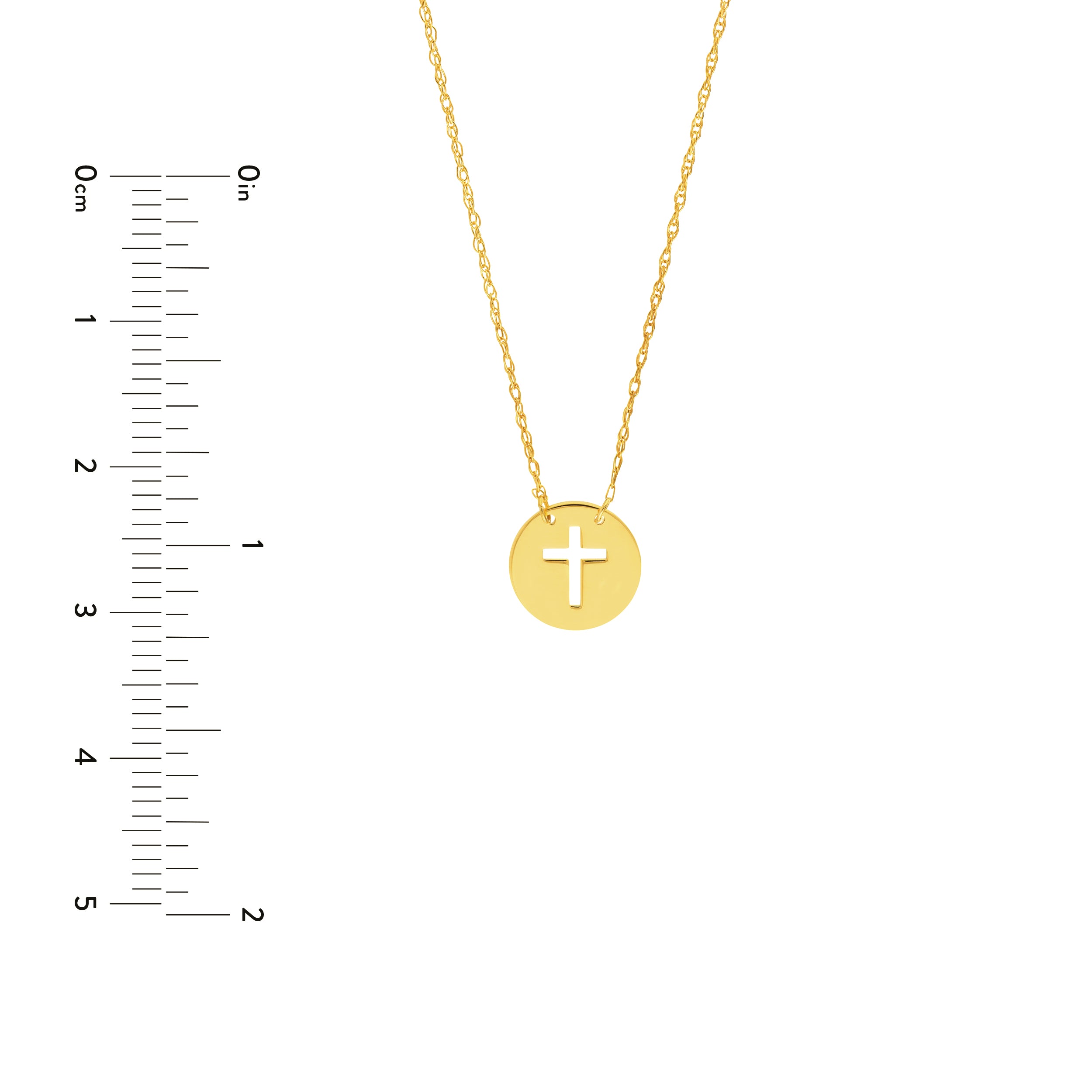 14K Gold So You Cross Cutout Mini Disc Adj Necklace Birmingham Jewelry Necklace Birmingham Jewelry 