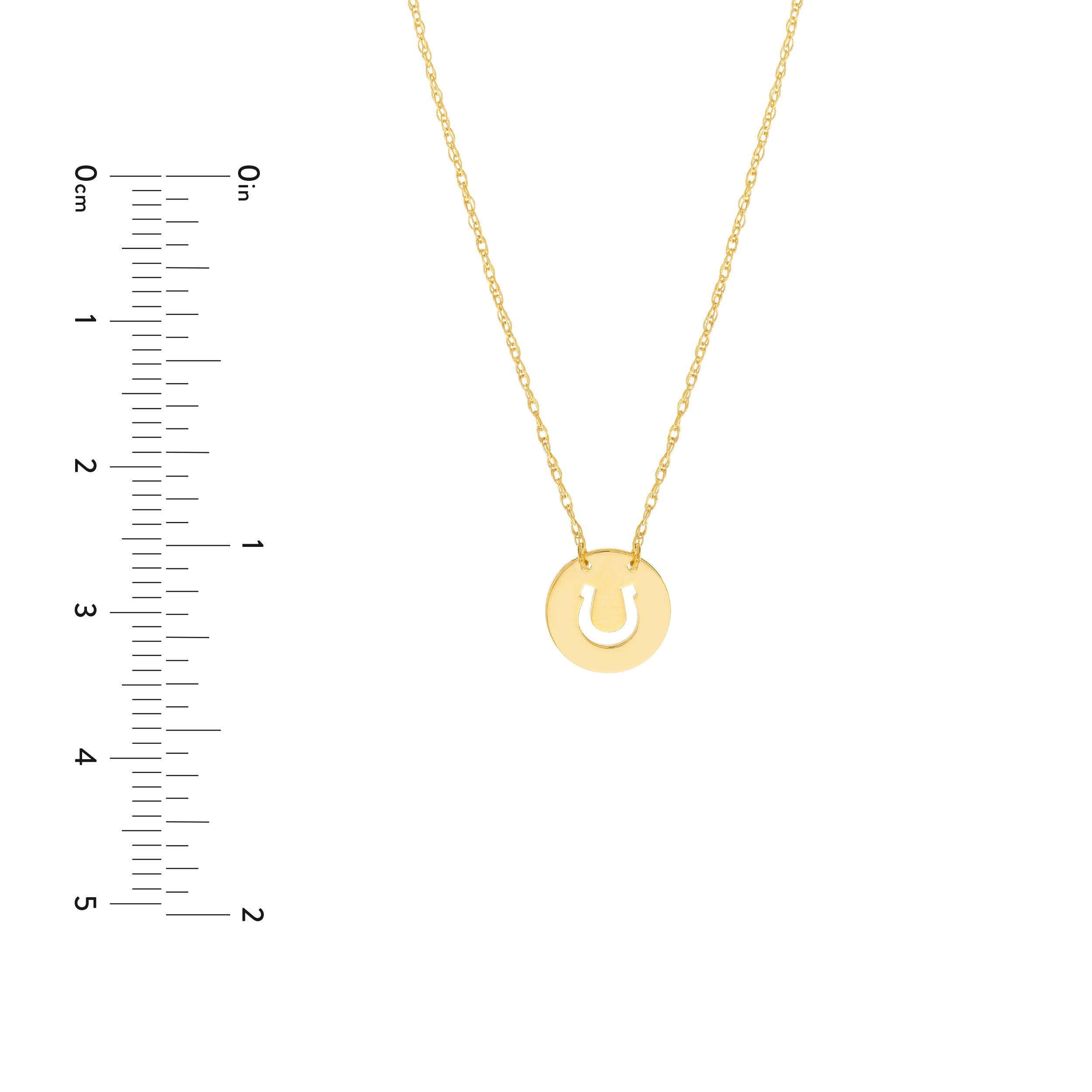 14K Yellow Gold So You Cutout Horseshoe Mini Disc Necklace Birmingham Jewelry Necklace Birmingham Jewelry 