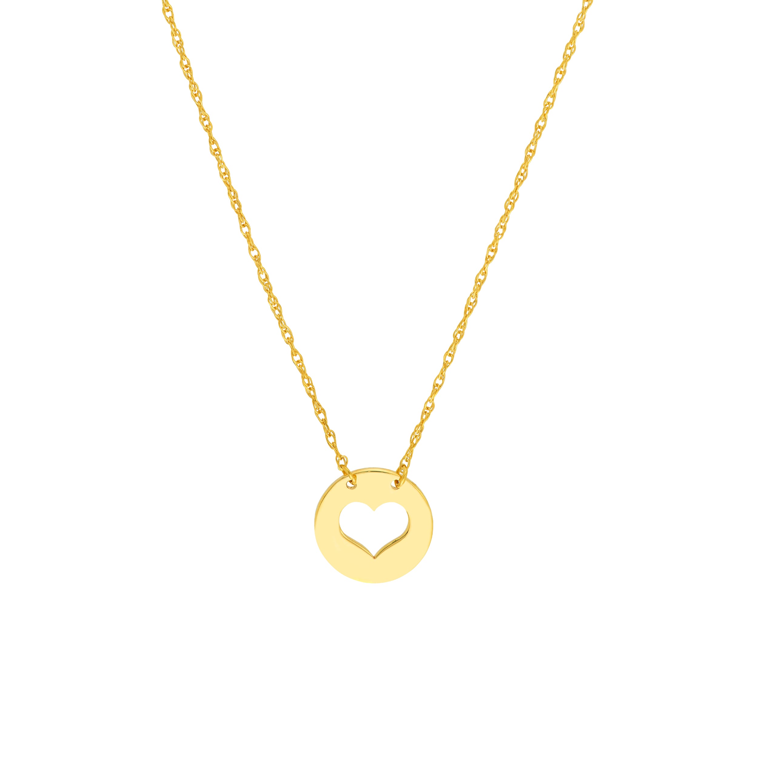14K Yellow Gold So You Cutout Heart Mini Disc Adjustable Necklace Birmingham Jewelry Necklace Birmingham Jewelry 