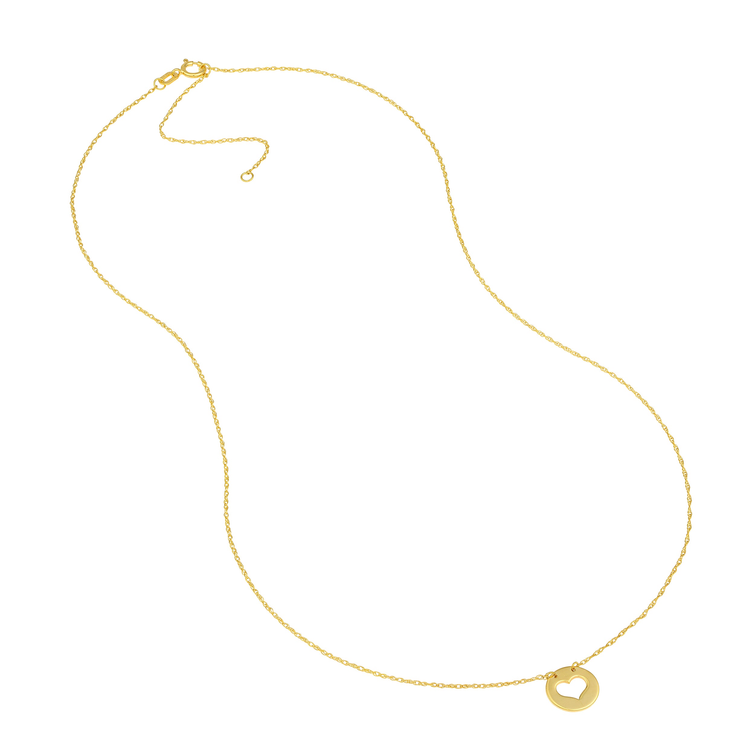 14K Yellow Gold So You Cutout Heart Mini Disc Adjustable Necklace Birmingham Jewelry Necklace Birmingham Jewelry 