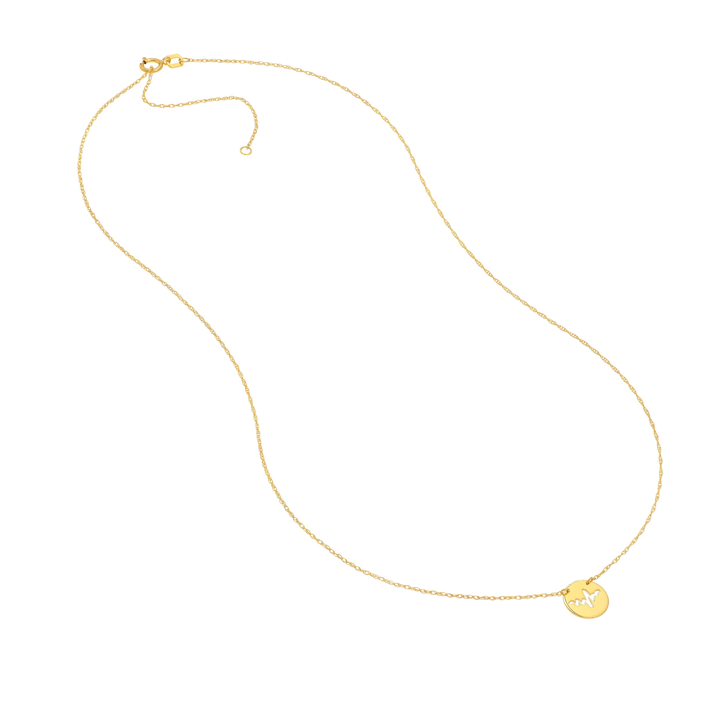 14K Yellow Gold So You Cutout Heartbeat Mini Disc Adjustable Necklace Birmingham Jewelry Necklace Birmingham Jewelry 