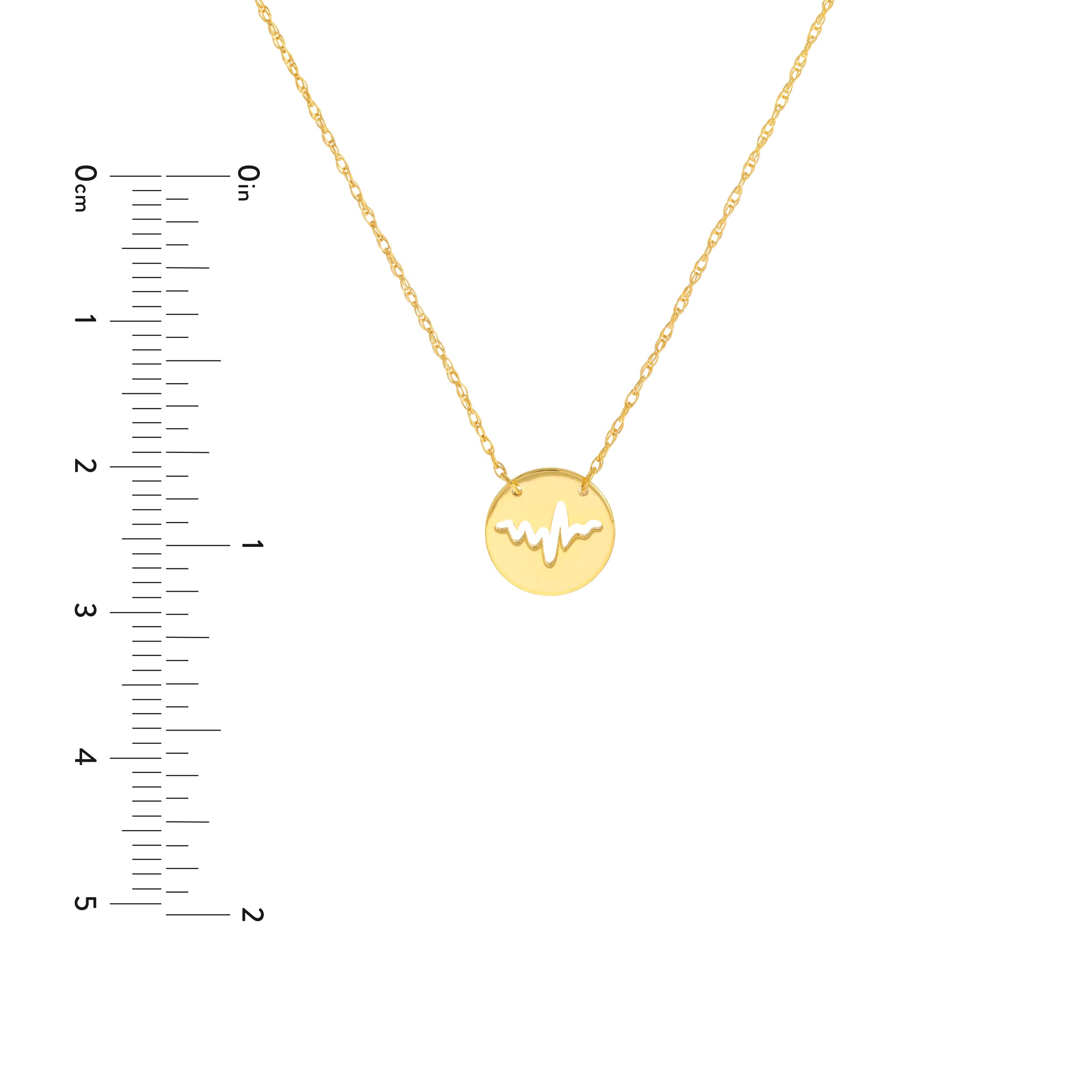 14K Yellow Gold So You Cutout Heartbeat Mini Disc Adjustable Necklace Birmingham Jewelry Necklace Birmingham Jewelry 