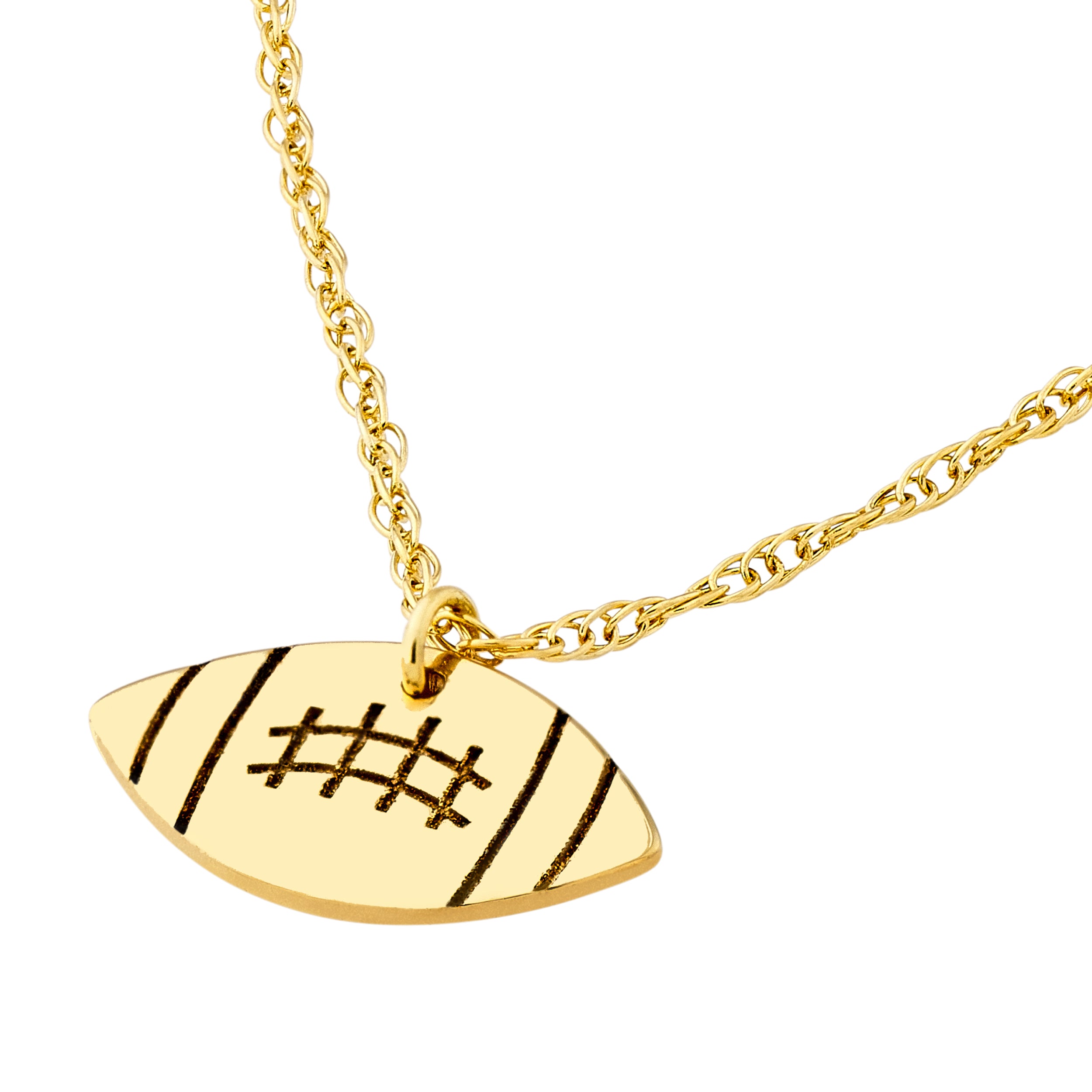 14K Yellow Gold So You Mini Football Adjustable Necklace Birmingham Jewelry Necklace Birmingham Jewelry 