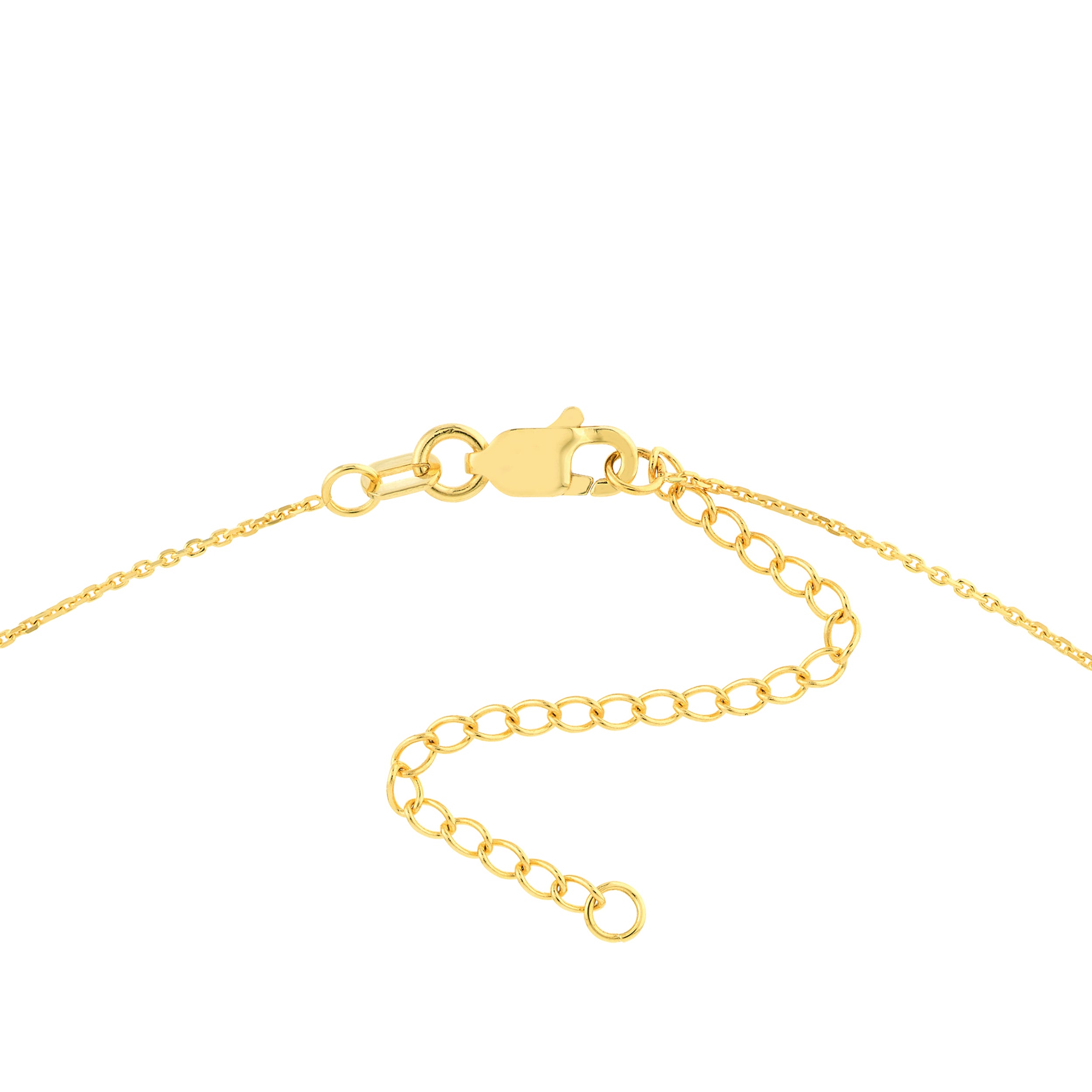 14K Yellow Gold Black Enamel Octagon Medallion Necklace
