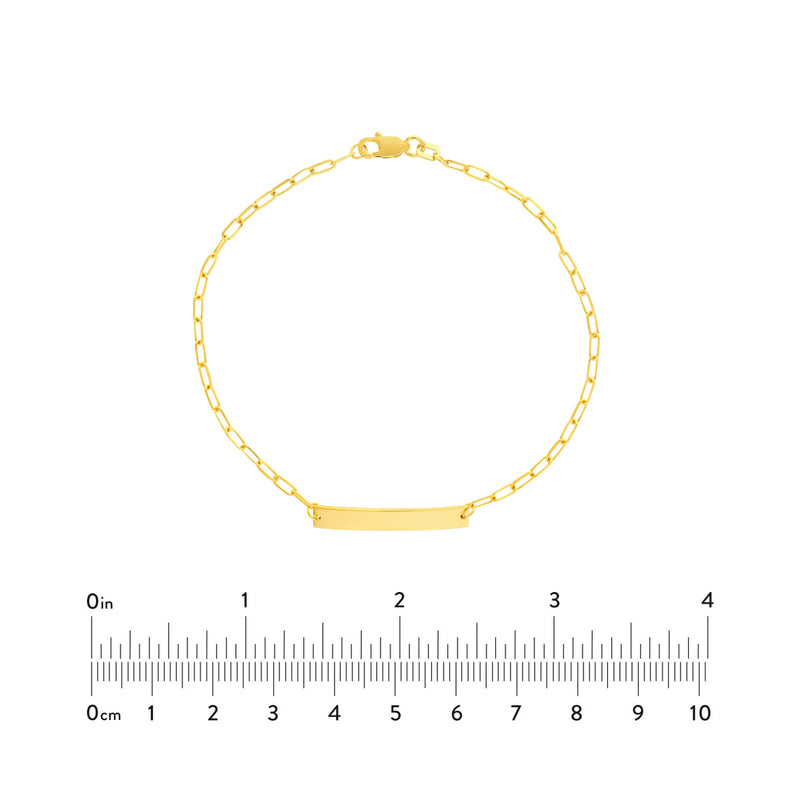 14K Gold Kid's ID Bracelet on D/C Long Anchor Chain