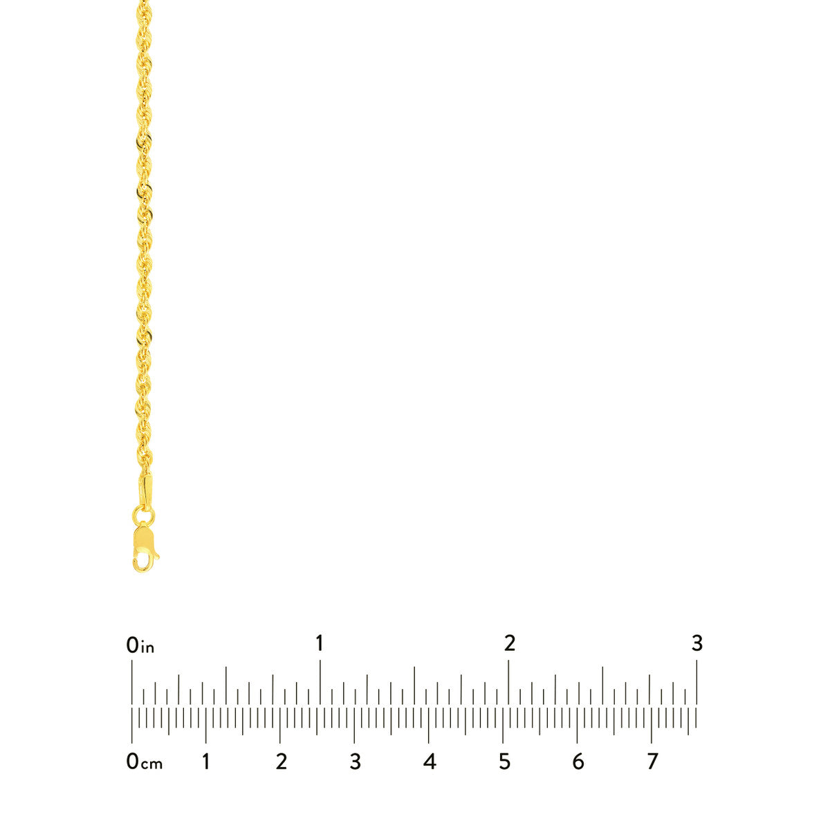 14K Yellow Gold Graduated Rope Chain Necklace