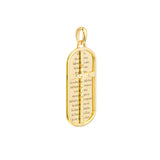 14K Yellow Gold Lord's Prayer Dog Tag Cut Out Cross Pendant