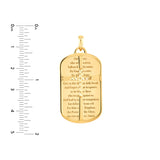14K Yellow Gold Lord's Prayer Dog Tag Cut Out Cross Pendant