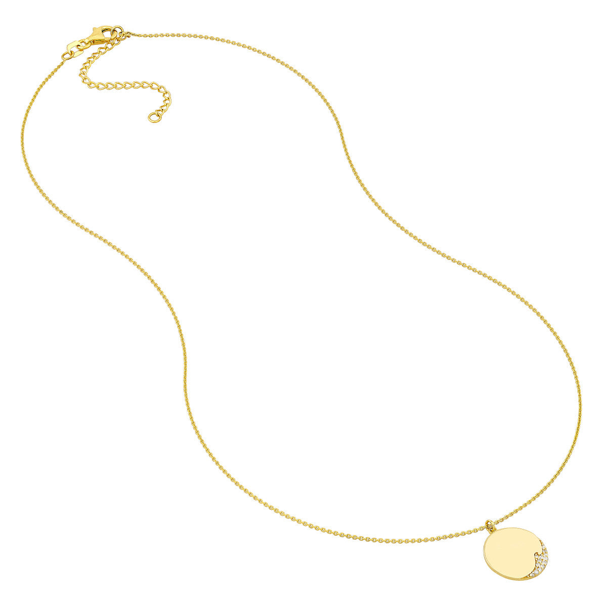 14K Yellow Gold Diamond Wave Medallion Necklace Birmingham Jewelry Necklace Birmingham Jewelry 