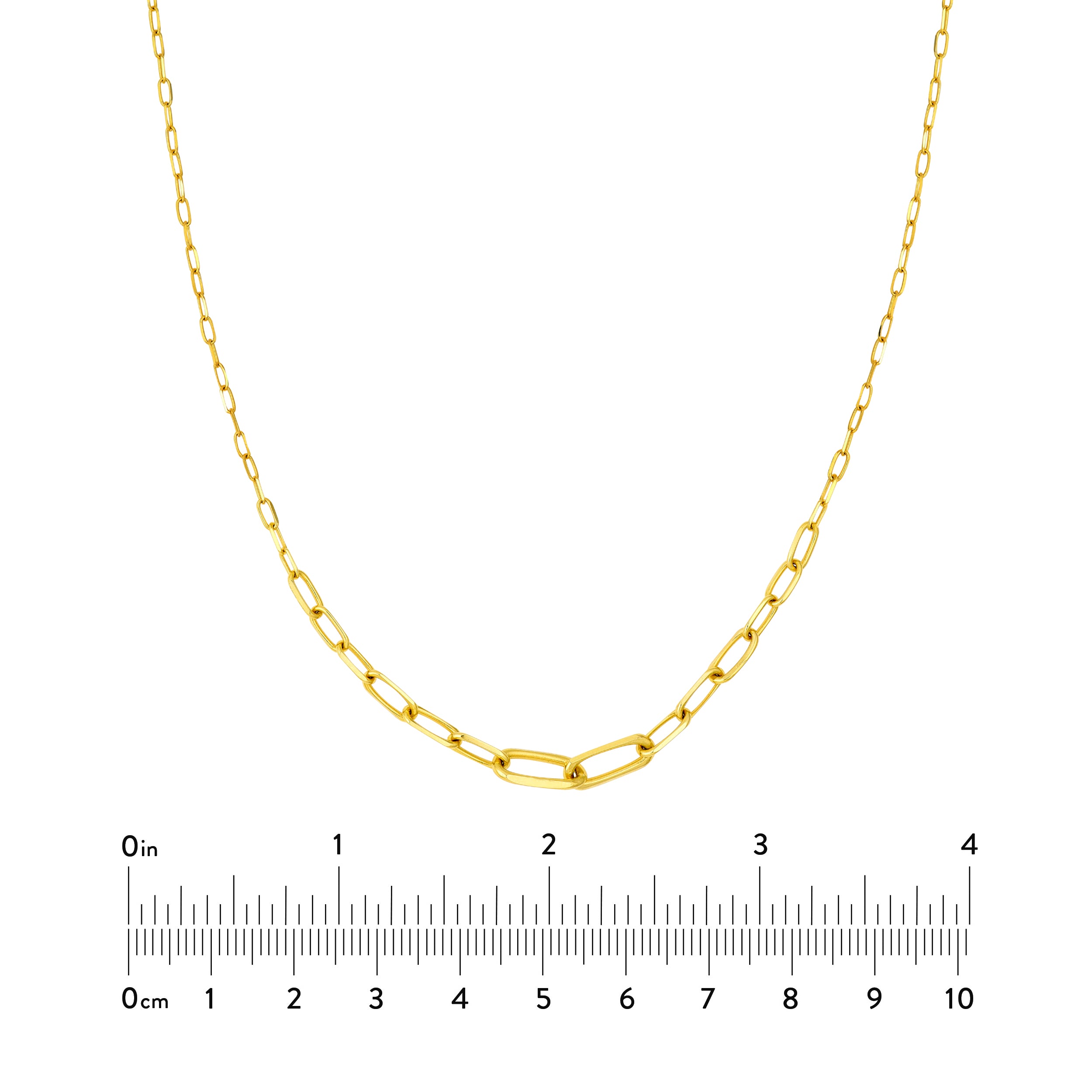 14K Yellow Gold Graduating Paper Clip Necklace Birmingham Jewelry Necklace Birmingham Jewelry 