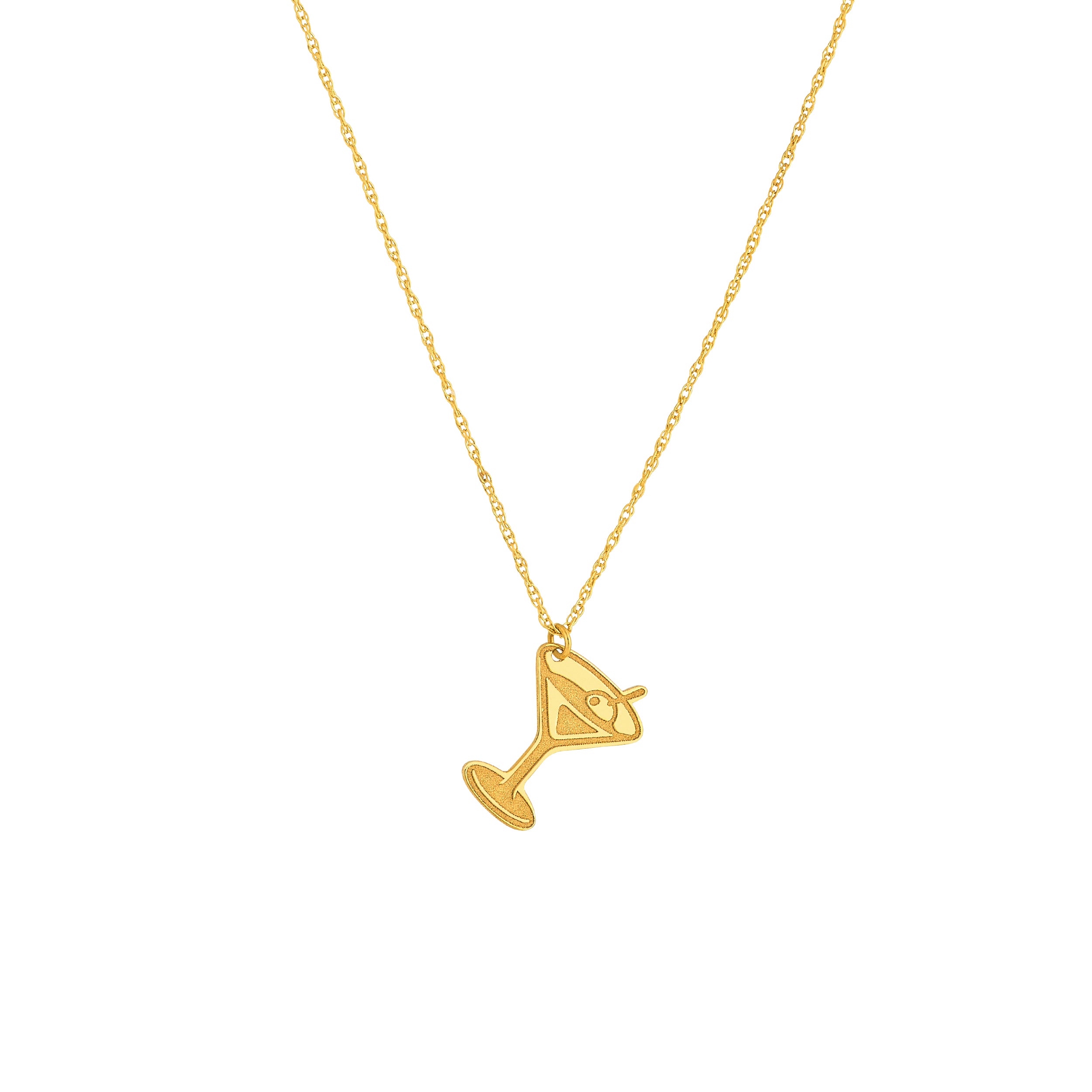 14K Yellow Gold So You Martini Charm Necklace Birmingham Jewelry Necklace Birmingham Jewelry 