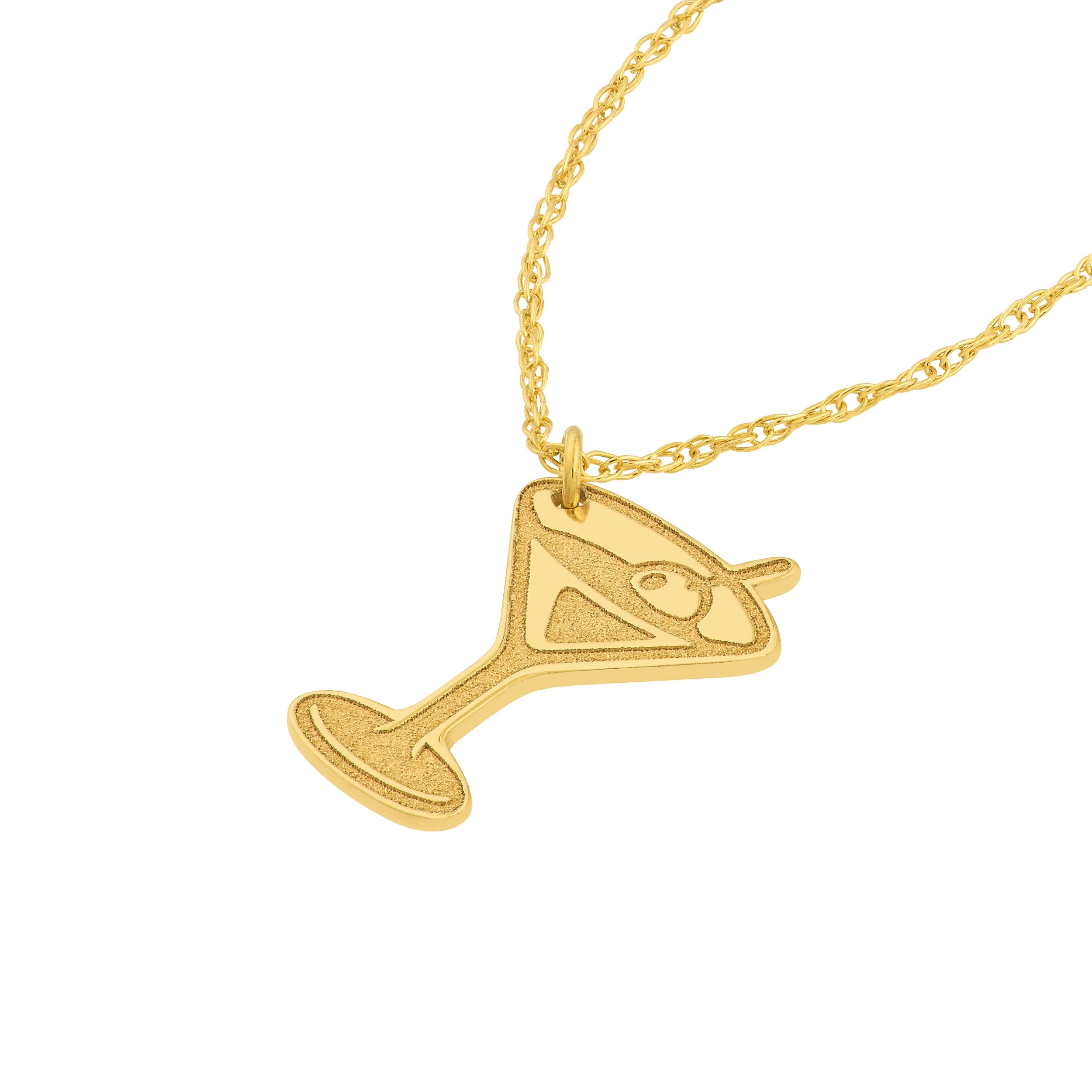 14K Yellow Gold So You Martini Charm Necklace Birmingham Jewelry Necklace Birmingham Jewelry 