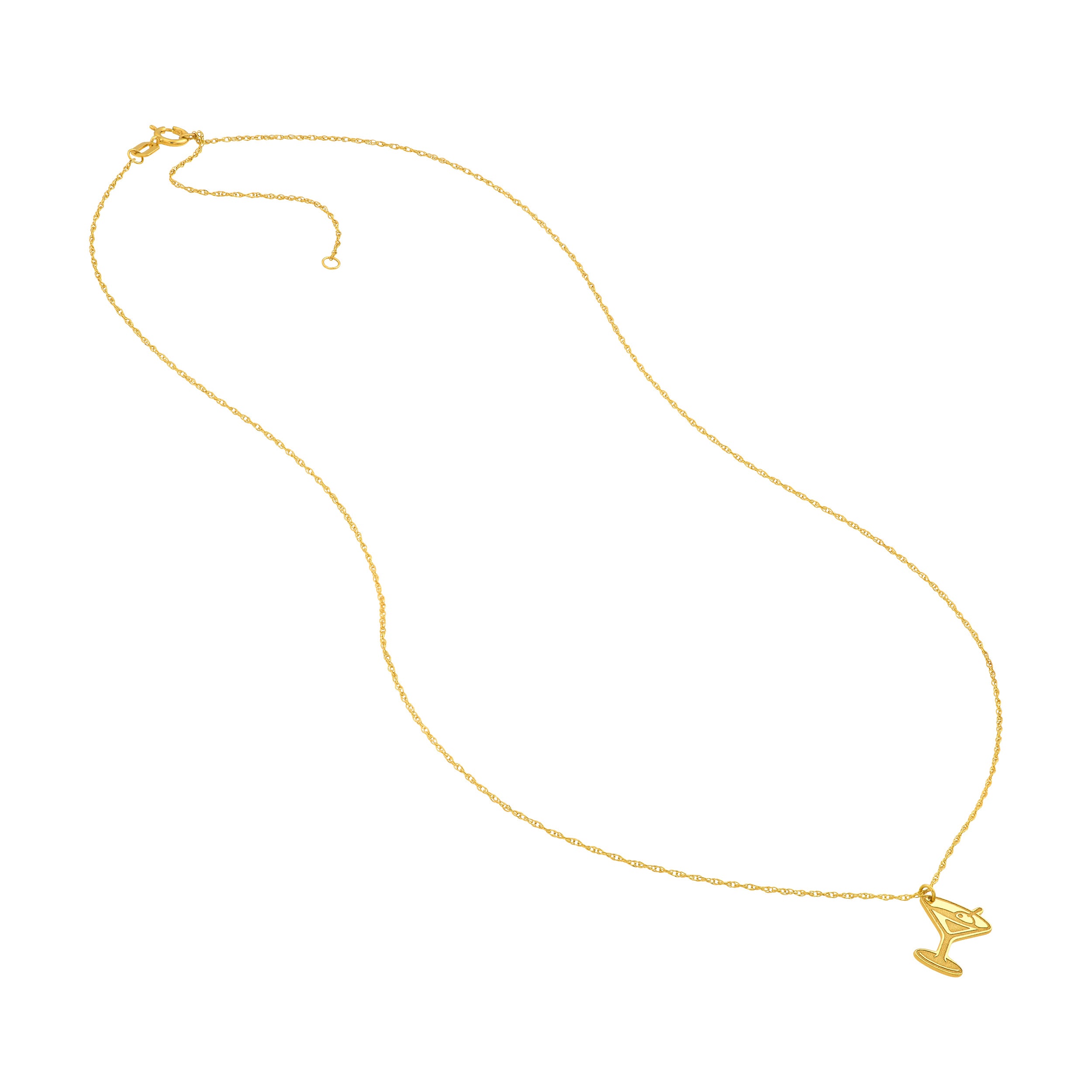 14K Yellow Gold So You Martini Charm Necklace Birmingham Jewelry Necklace Birmingham Jewelry 