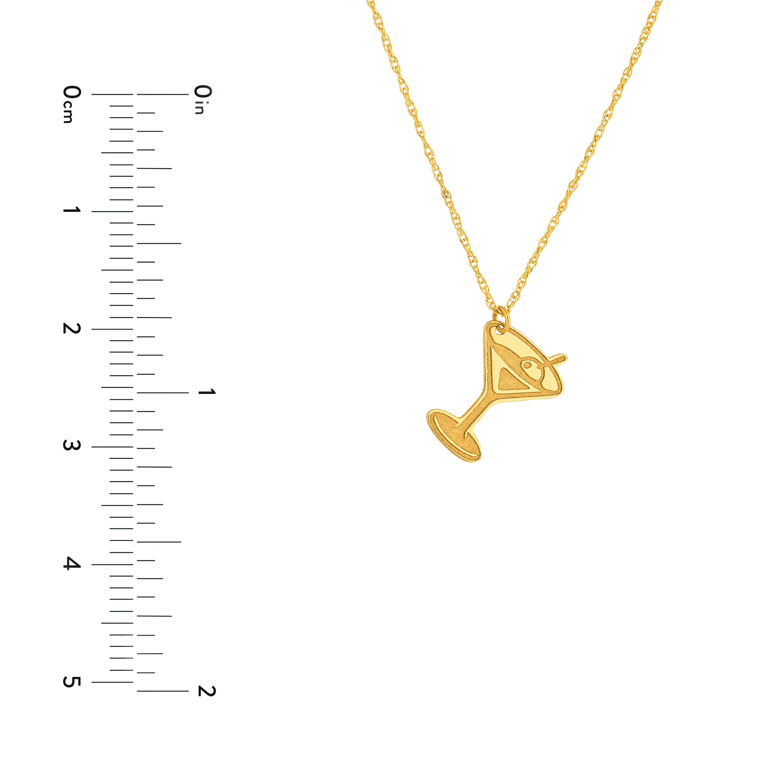 14K Yellow Gold So You Martini Charm Necklace Birmingham Jewelry Necklace Birmingham Jewelry 