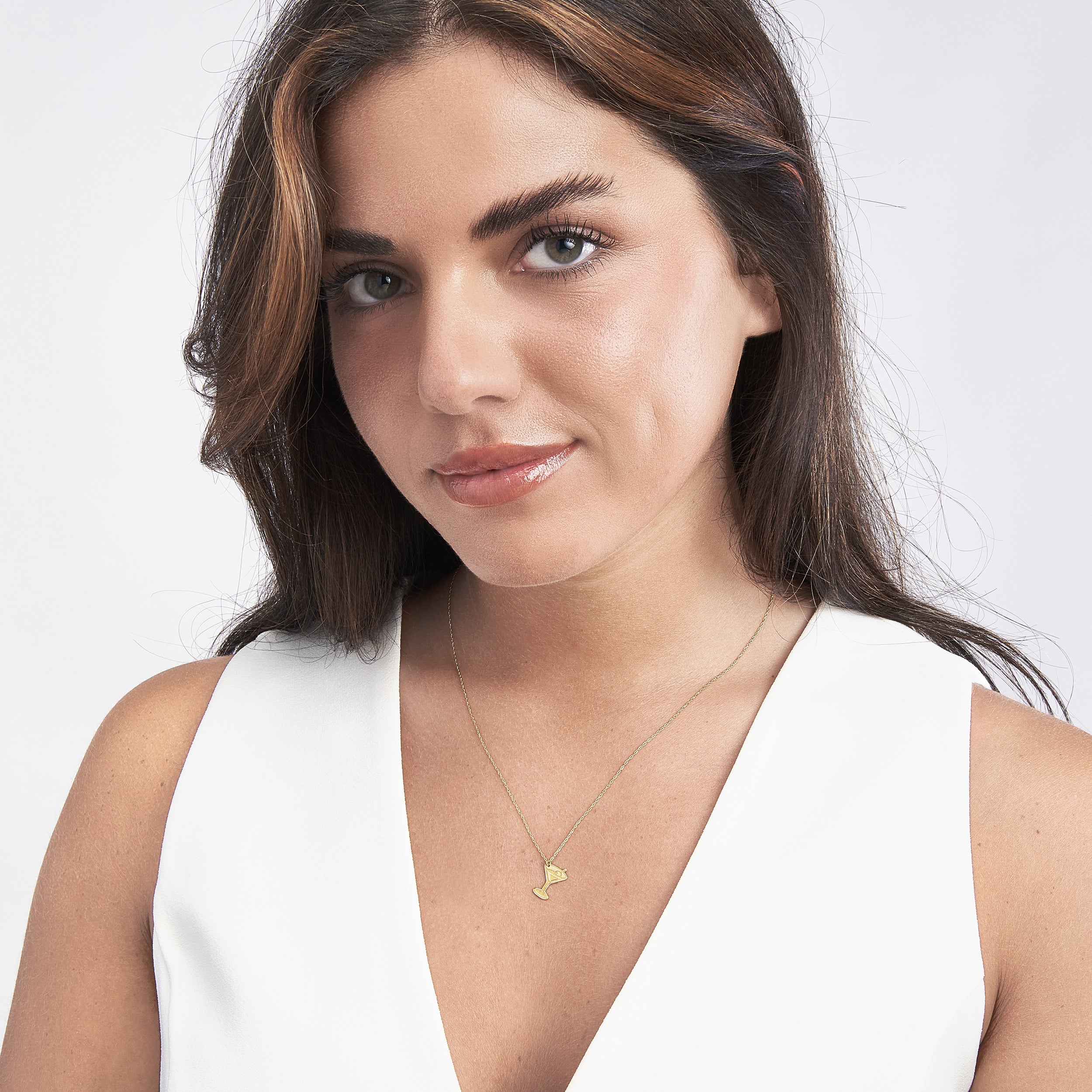 14K Yellow Gold So You Martini Charm Necklace Birmingham Jewelry Necklace Birmingham Jewelry 