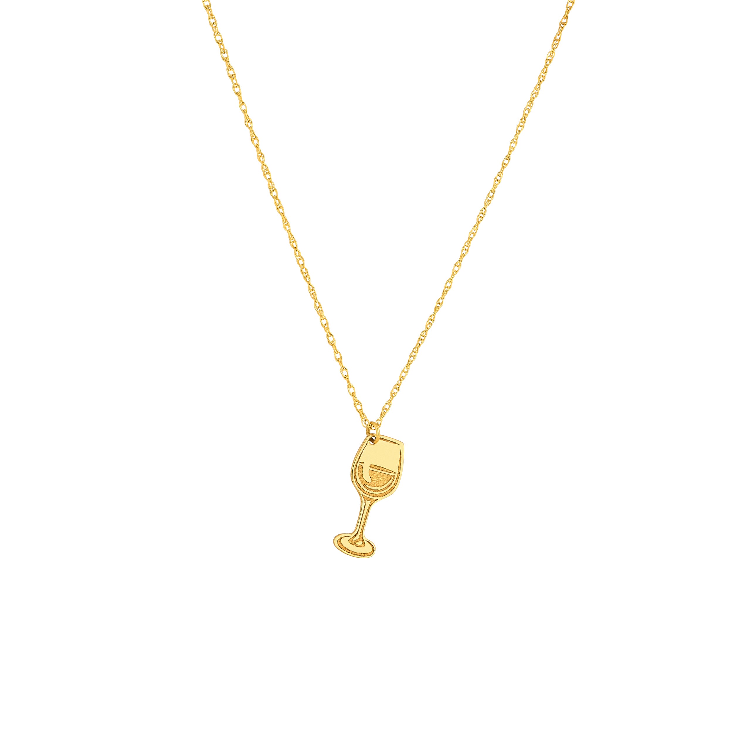 14K Yellow Gold So You Cocktail Glass Charm Necklace Birmingham Jewelry Necklace Birmingham Jewelry 