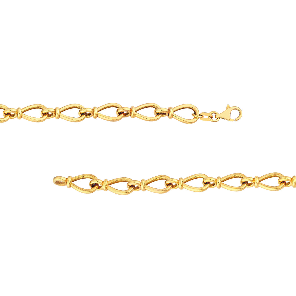 14K Yellow Gold Teardrop Link Bracelet Birmingham Jewelry Bracelet Birmingham Jewelry 