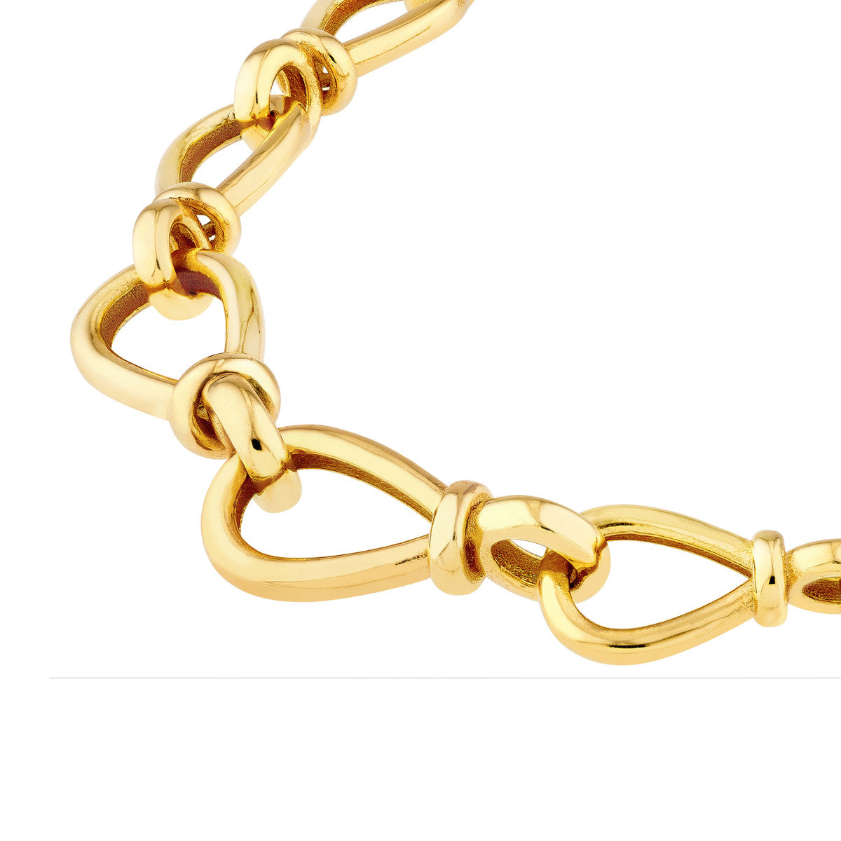 14K Yellow Gold Graduated Teardrop Link Bracelet