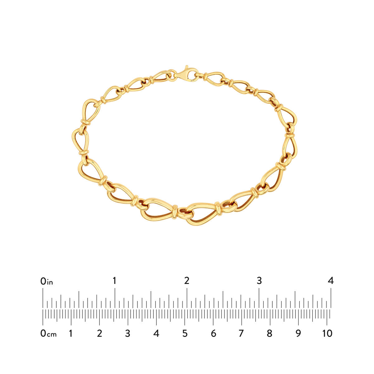 14K Yellow Gold Graduated Teardrop Link Bracelet