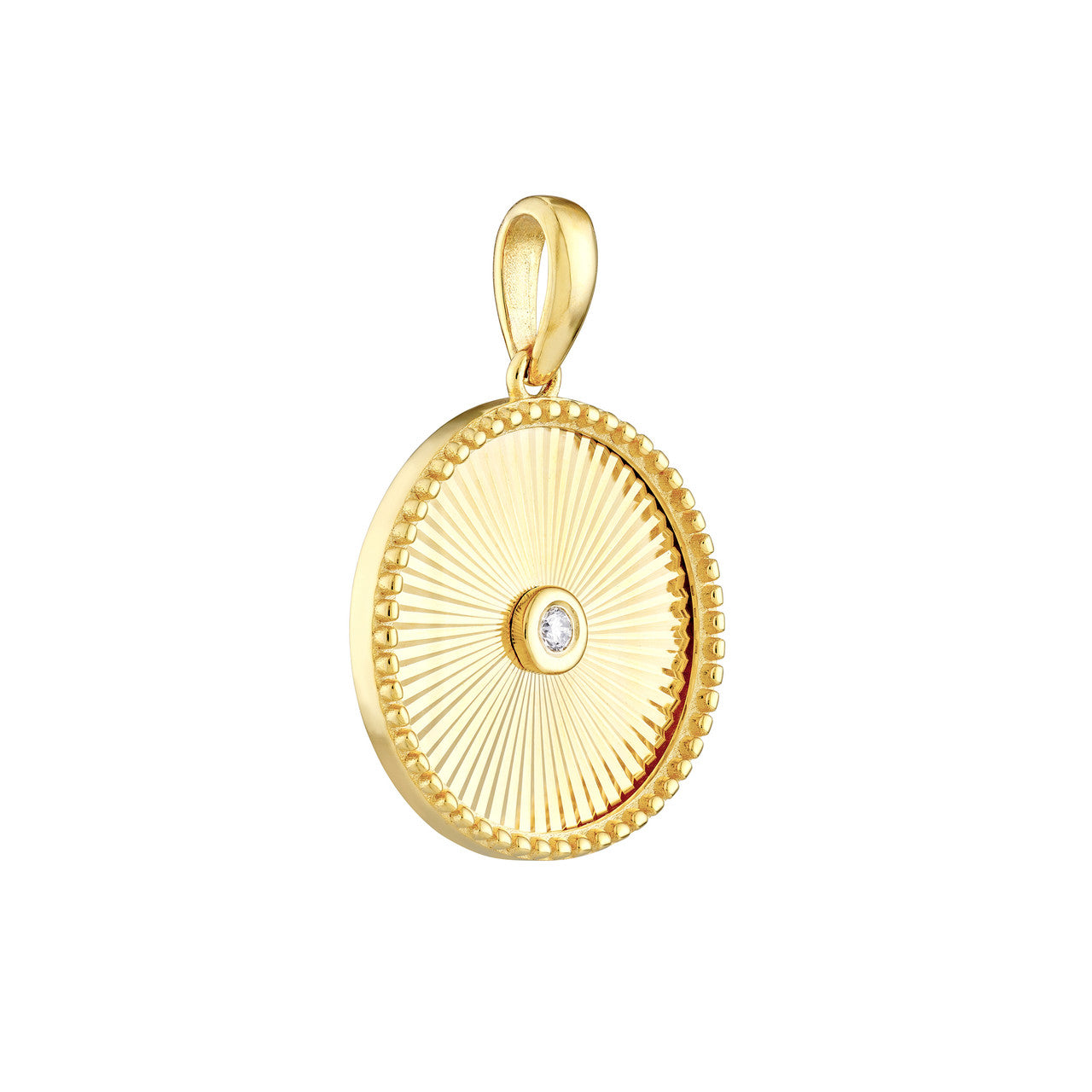 14K Yellow Gold 3pt Diamond Round Radiant Pendant