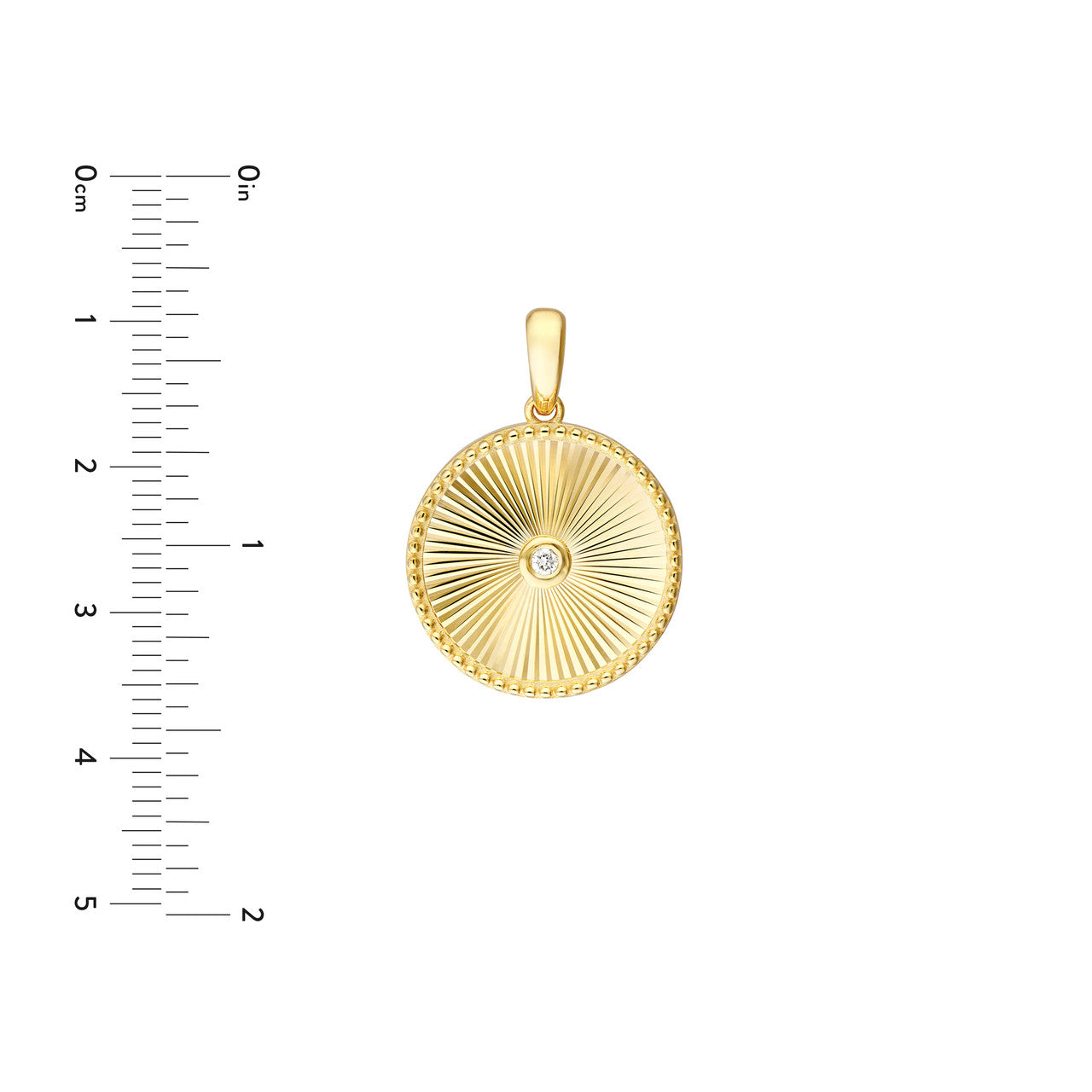 14K Yellow Gold 3pt Diamond Round Radiant Pendant