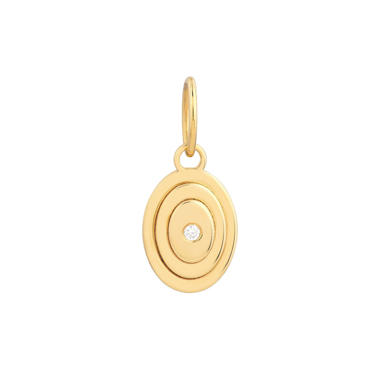 14K Yellow Gold 1.5pt Diamond Oval Stacked Pendant