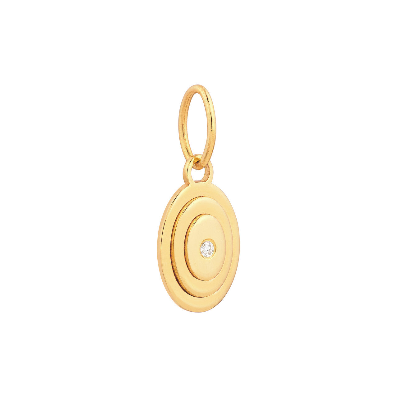 14K Yellow Gold 1.5pt Diamond Oval Stacked Pendant