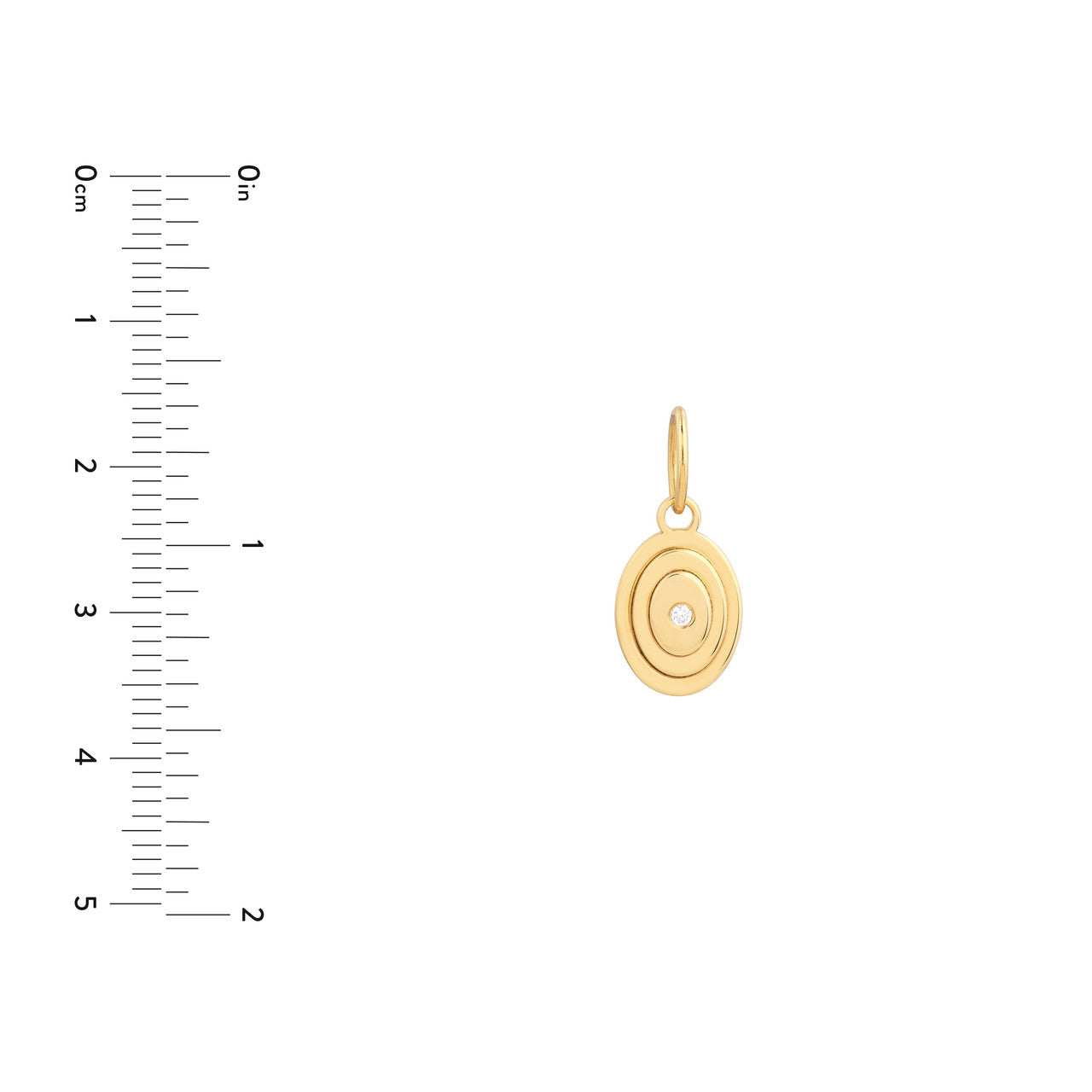 14K Yellow Gold 1.5pt Diamond Oval Stacked Pendant