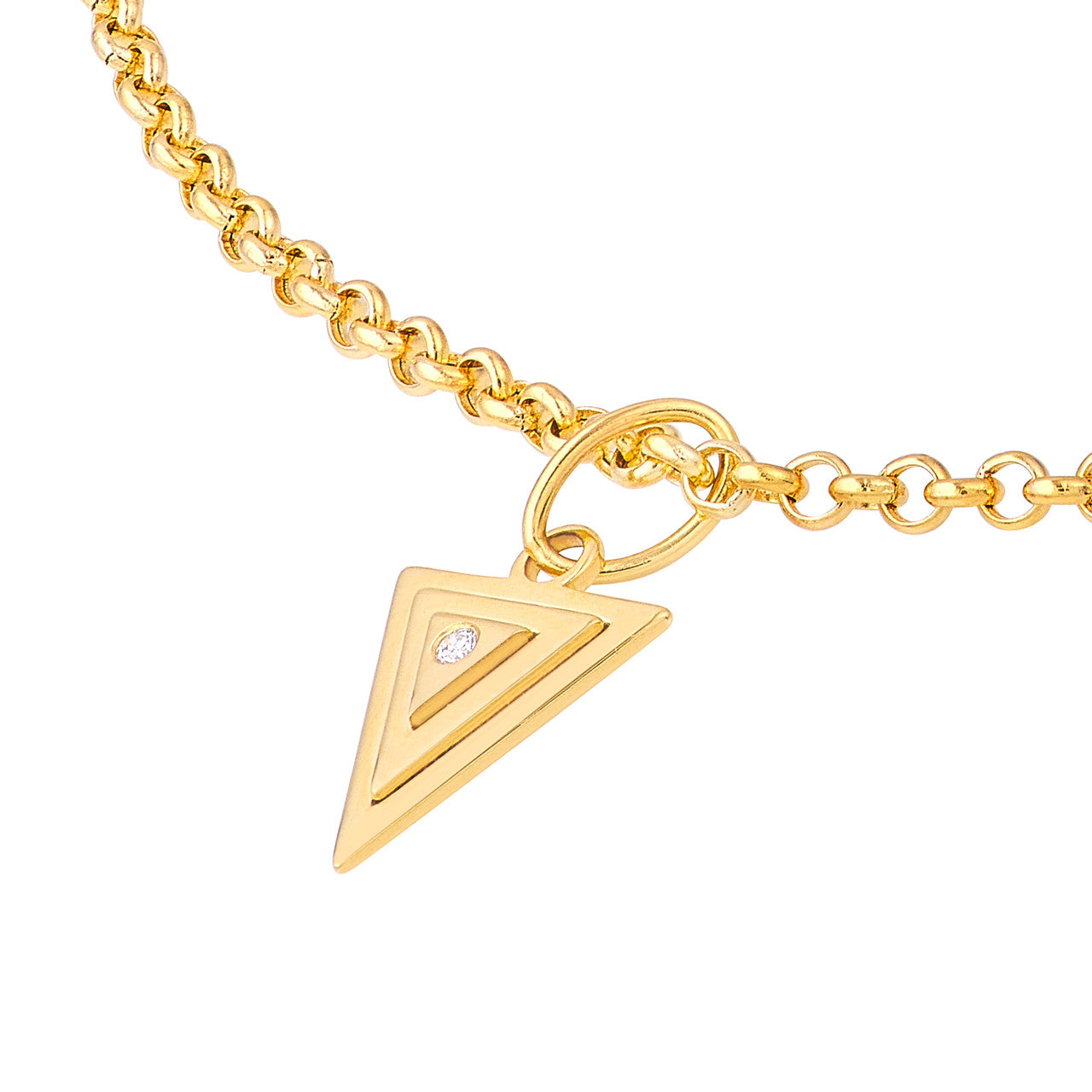 14K Yellow Gold 1.5pt Diamond Triangle Stacked Pendant