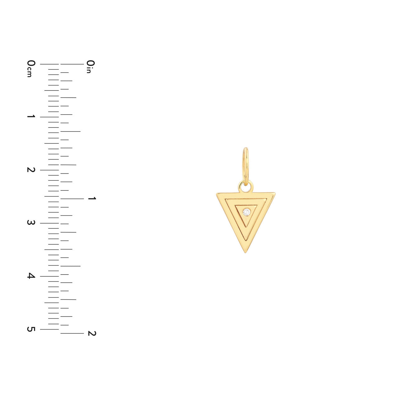 14K Yellow Gold 1.5pt Diamond Triangle Stacked Pendant