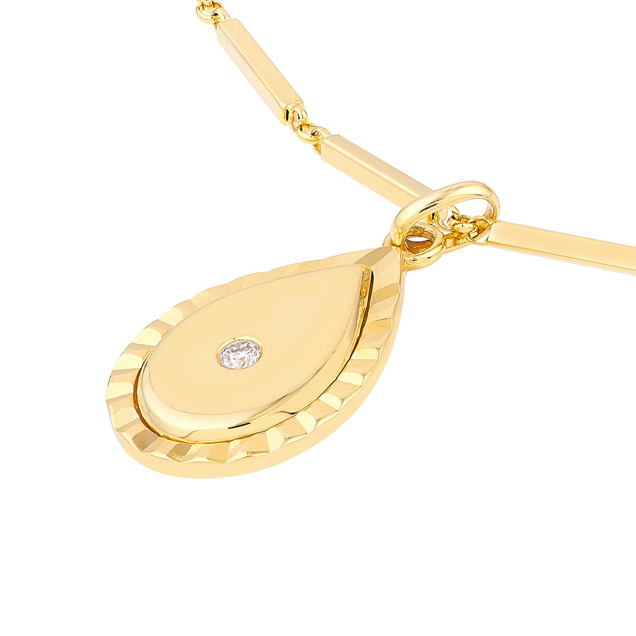 14K Yellow Gold 1/20tcw Diamond Teardrop Pendant Birmingham Jewelry Pendant Birmingham Jewelry 