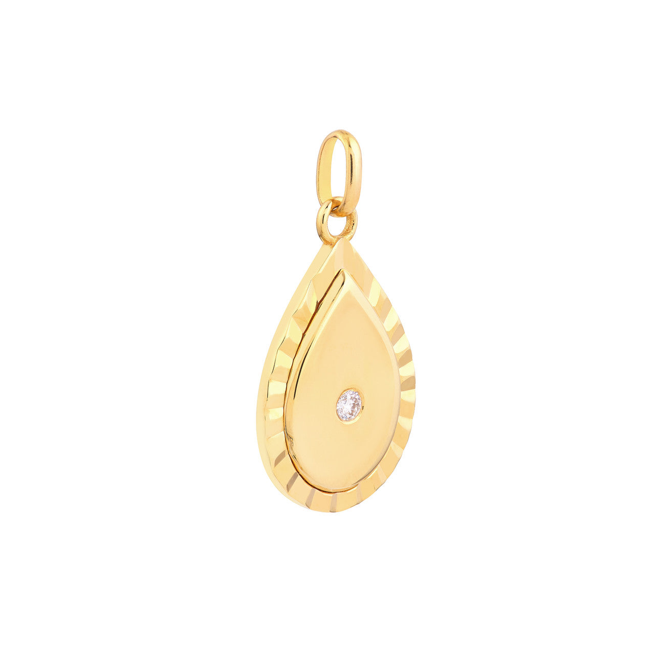 14K Yellow Gold 1/20tcw Diamond Teardrop Pendant Birmingham Jewelry Pendant Birmingham Jewelry 