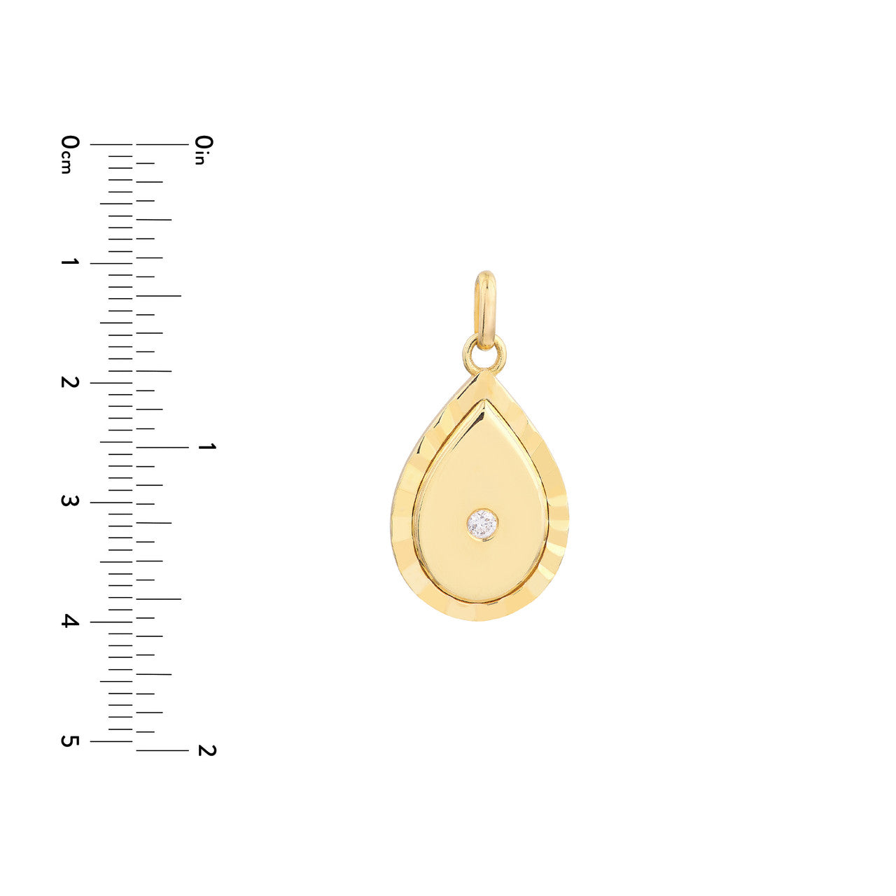 14K Yellow Gold 1/20tcw Diamond Teardrop Pendant Birmingham Jewelry Pendant Birmingham Jewelry 