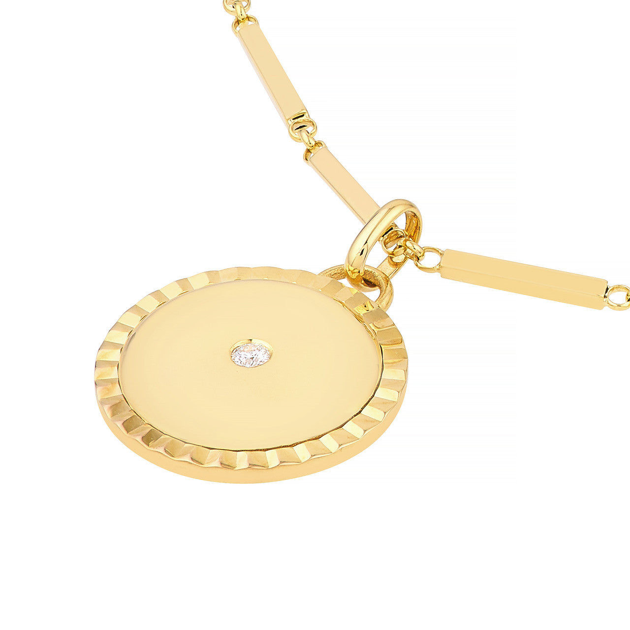 14K Yellow Gold 1/20tcw Diamond Round Pendant