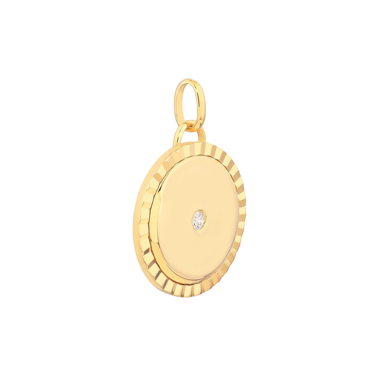 14K Yellow Gold 1/20tcw Diamond Round Pendant