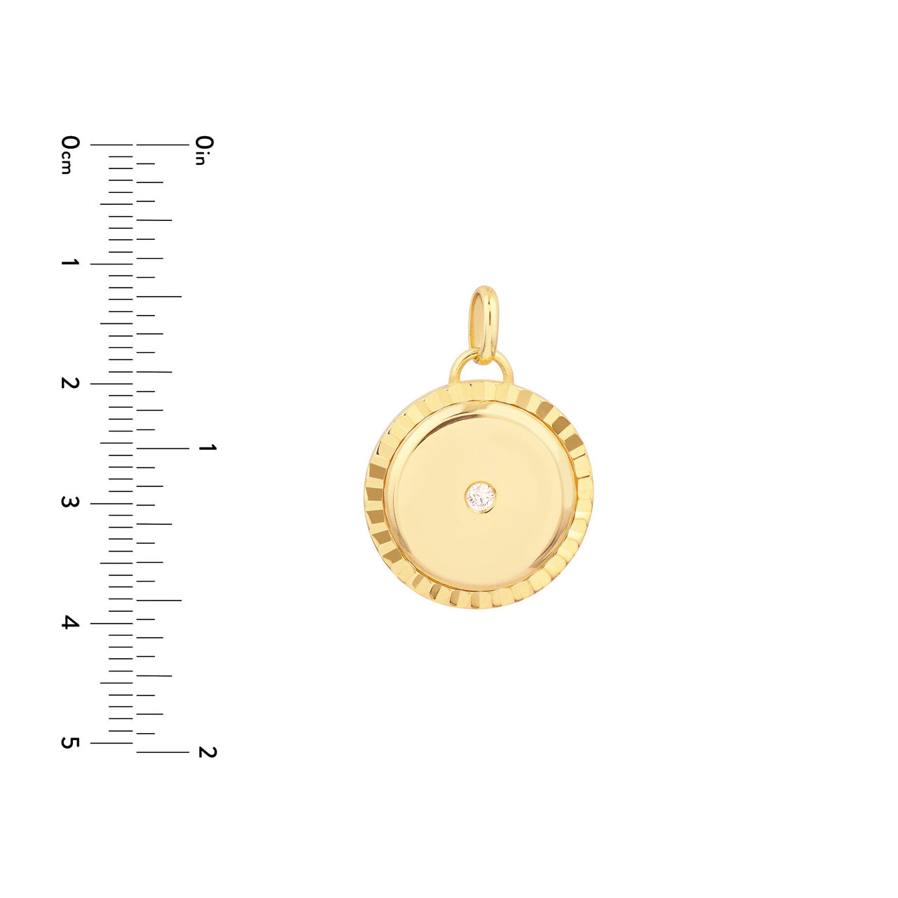 14K Yellow Gold 1/20tcw Diamond Round Pendant