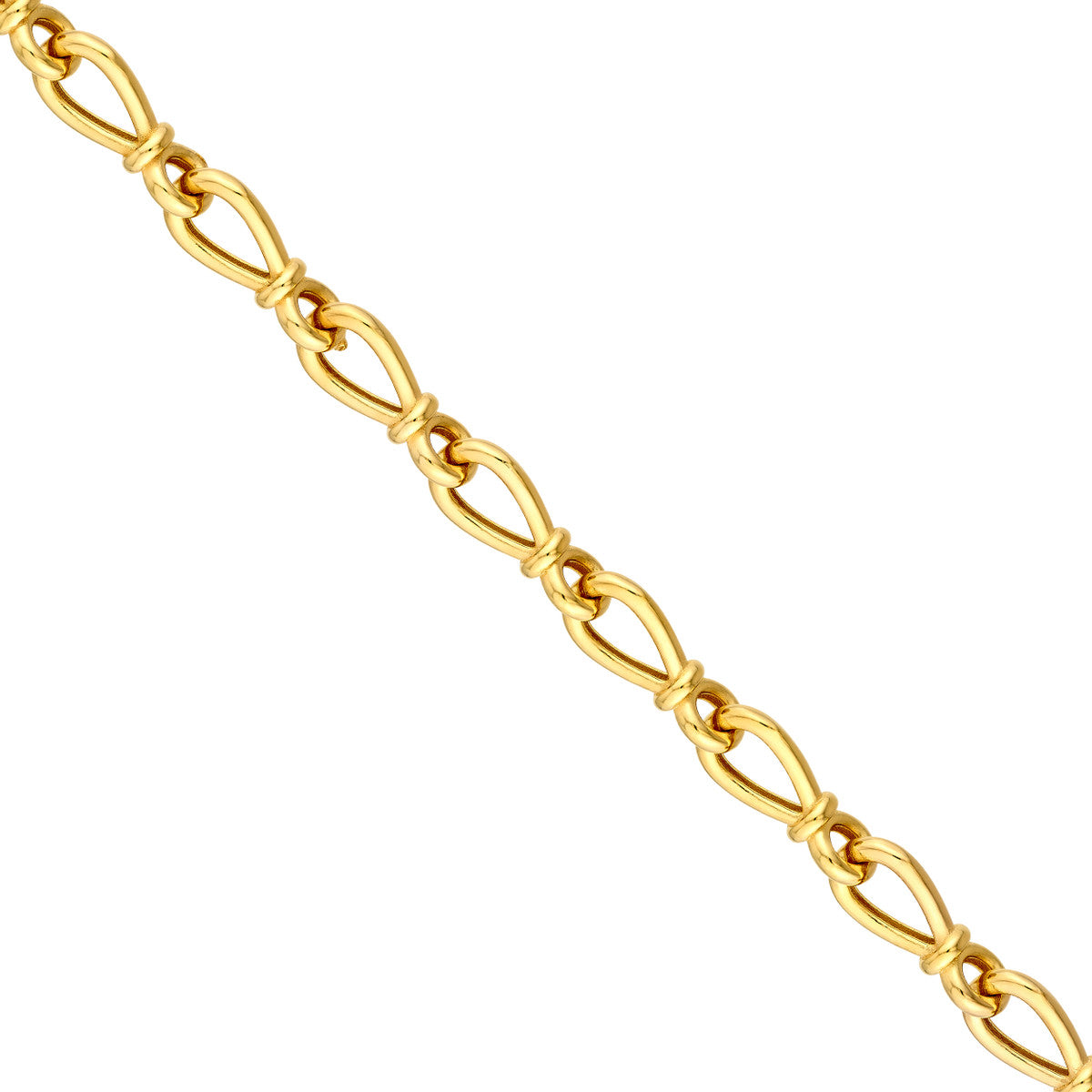 14K Yellow Gold Teardrop Link Chain