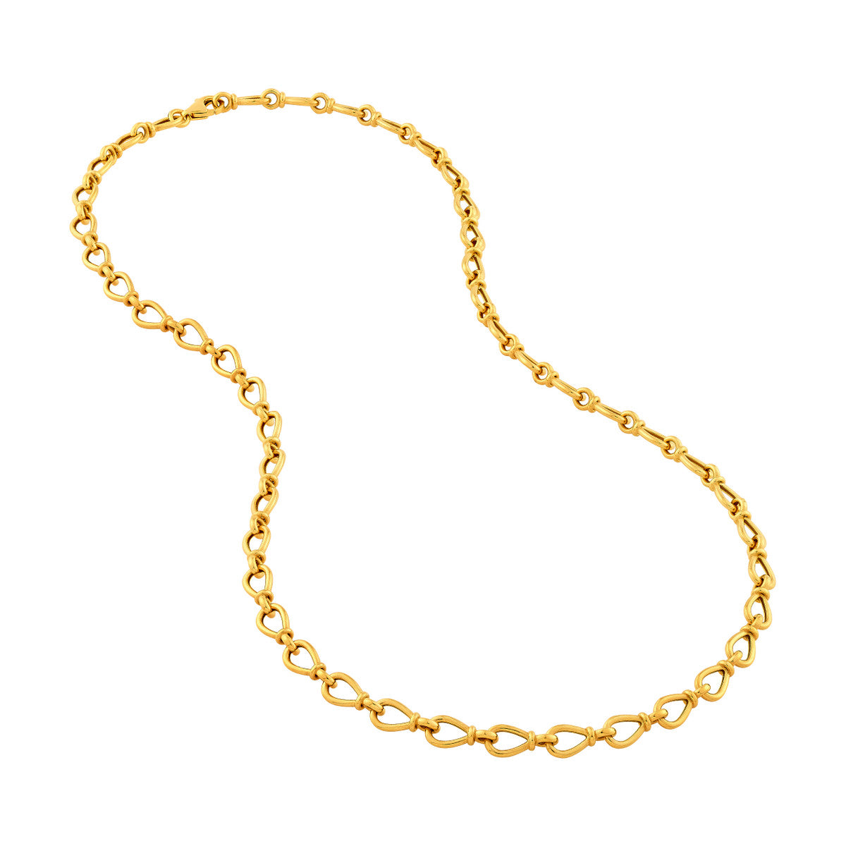 14K Yellow Gold Teardrop Link Chain