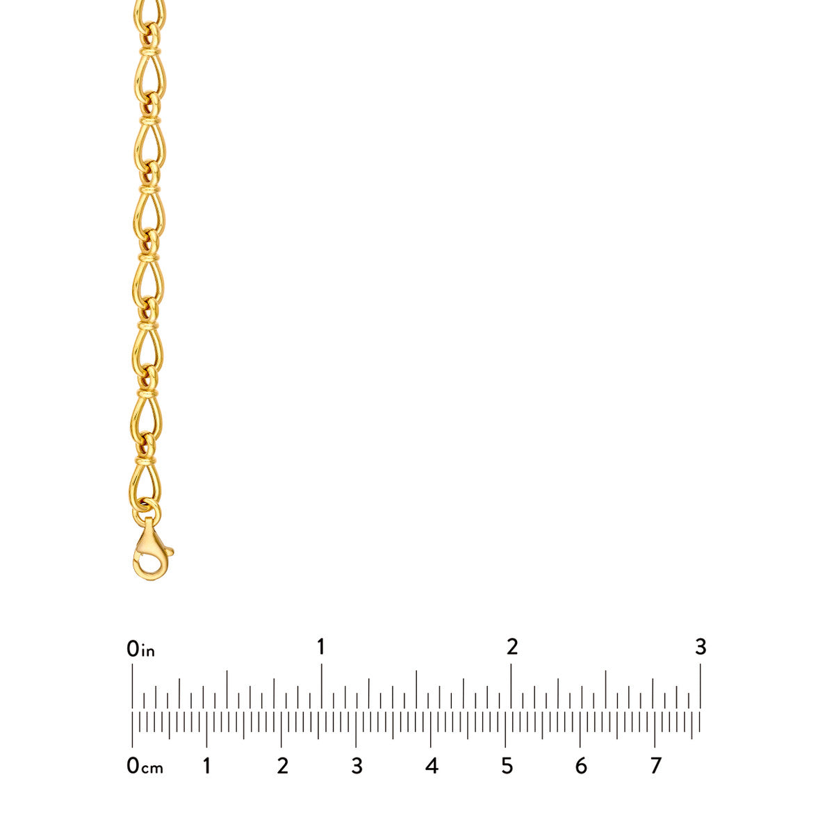 14K Yellow Gold Teardrop Link Chain