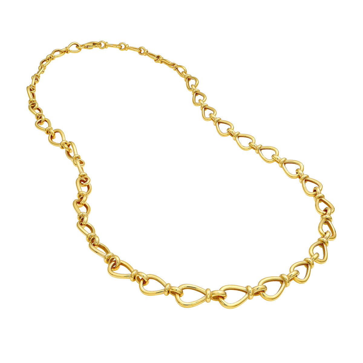 14K Yellow Gold Graduated Teardrop Link Necklace Birmingham Jewelry Necklace Birmingham Jewelry 