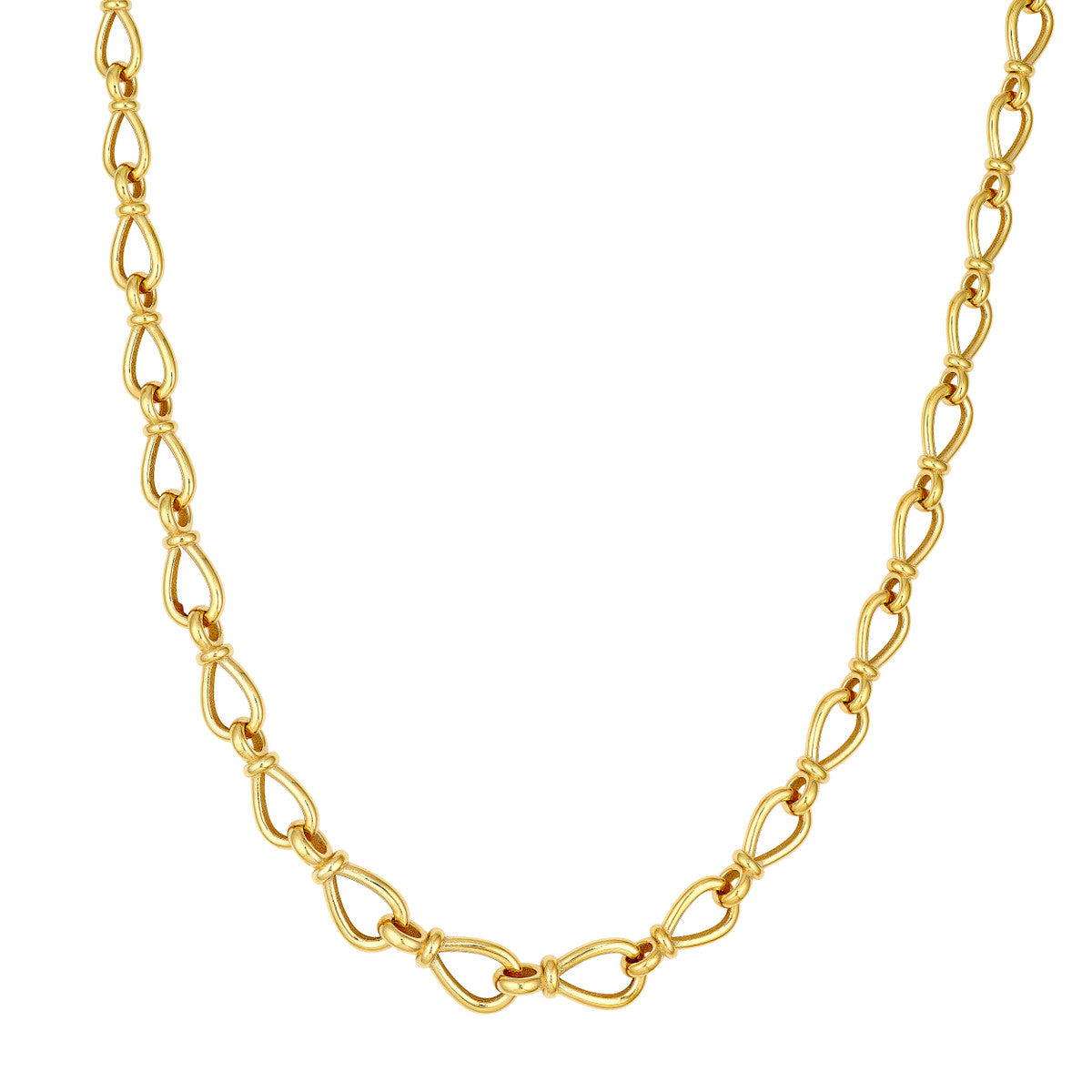 14K Yellow Gold Graduated Teardrop Link Necklace Birmingham Jewelry Necklace Birmingham Jewelry 