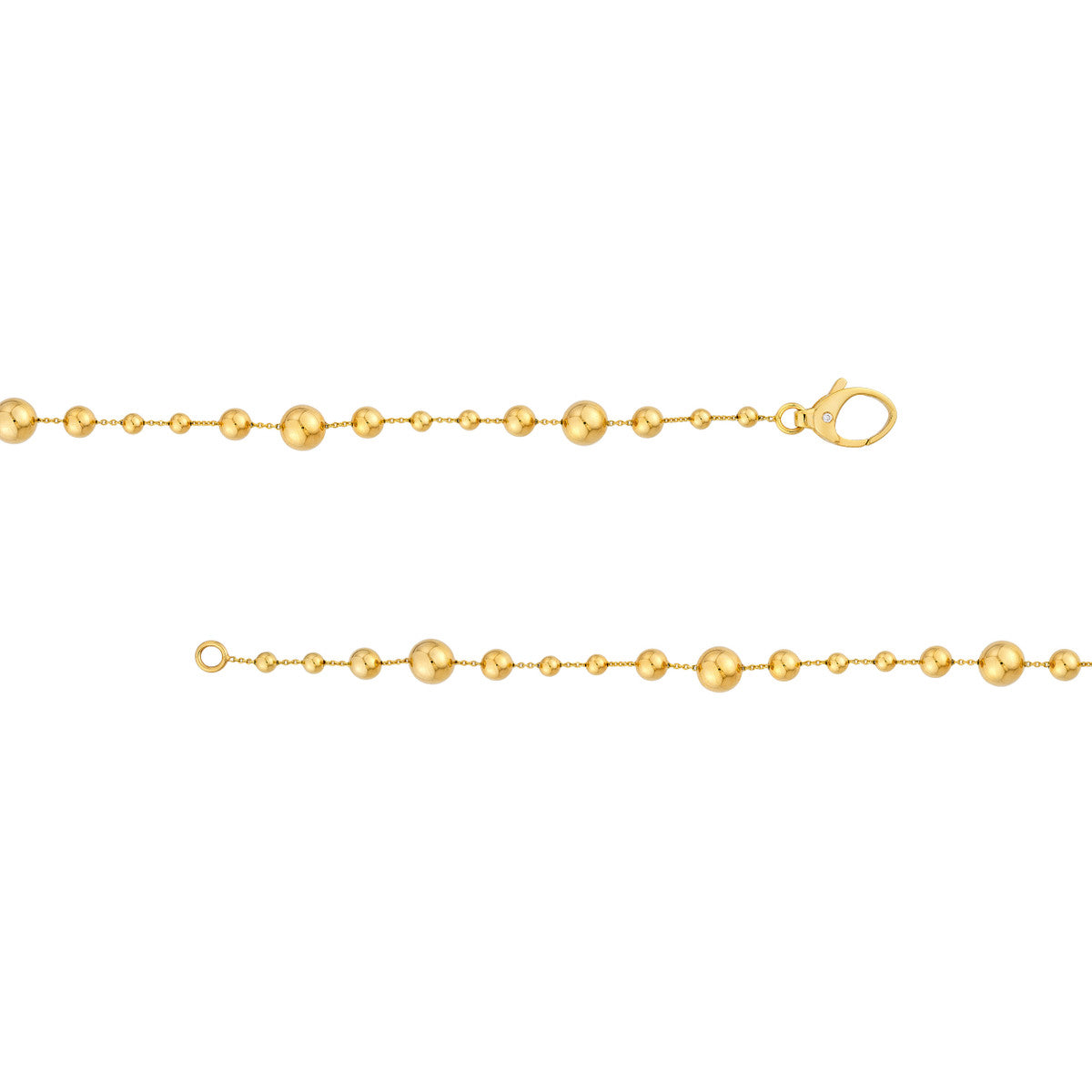 14K Yellow Gold Diamond Bead Station Bracelet Birmingham Jewelry Bracelet Birmingham Jewelry 