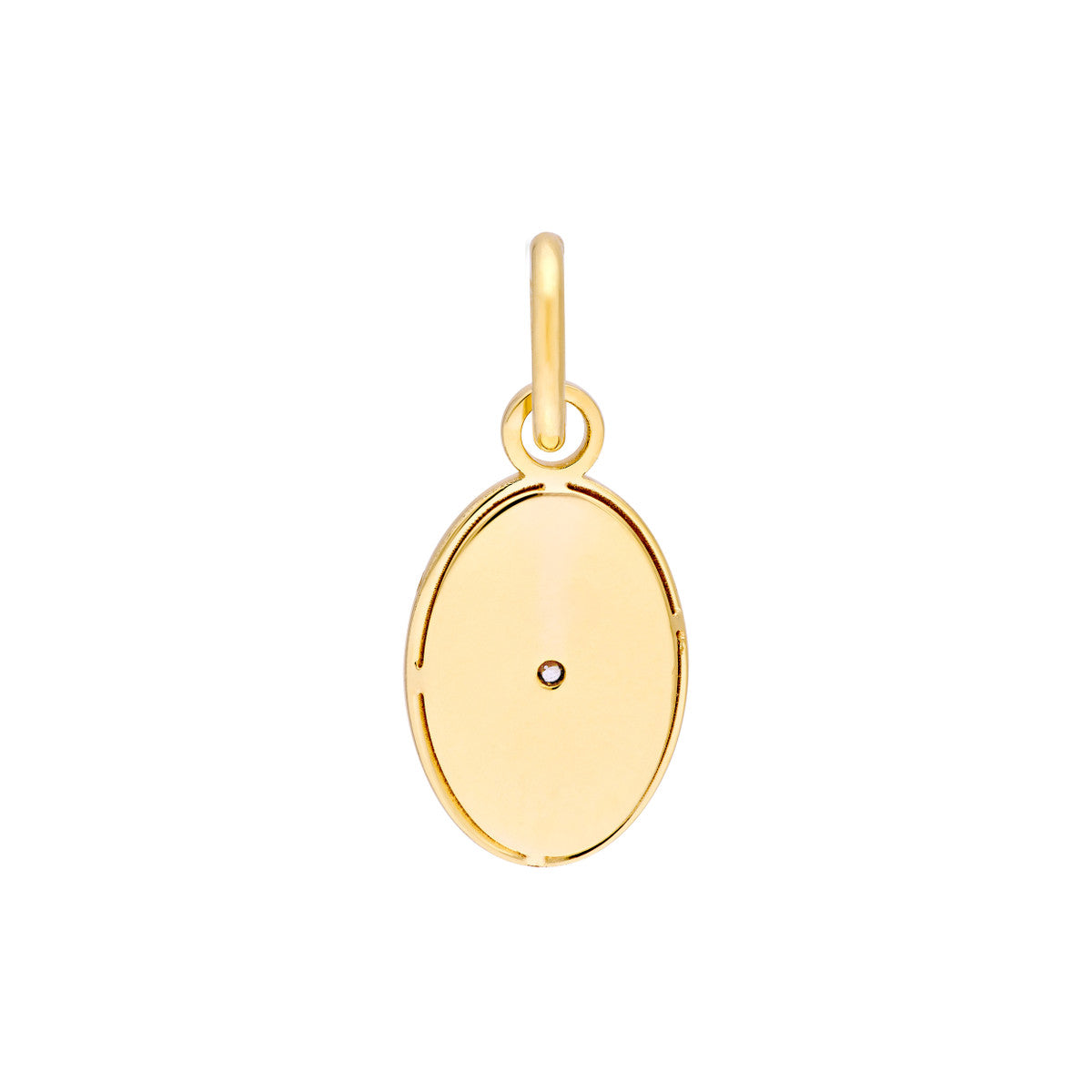14K Yellow Gold Diamond Fluted Oval Charm