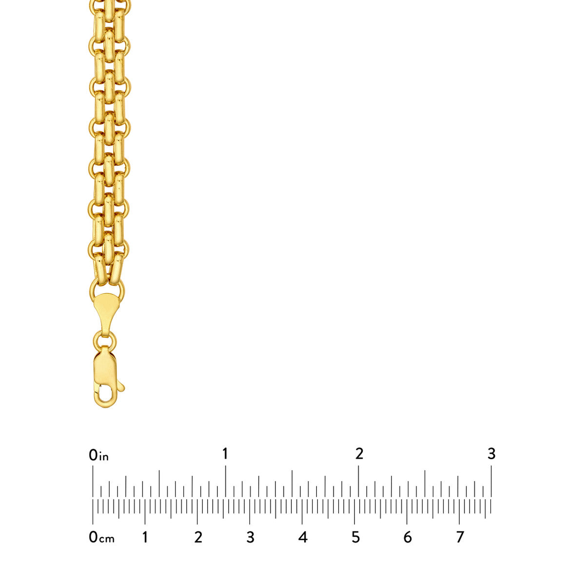 14K Yellow Gold Hollow Alternating 2-1 Link Chain