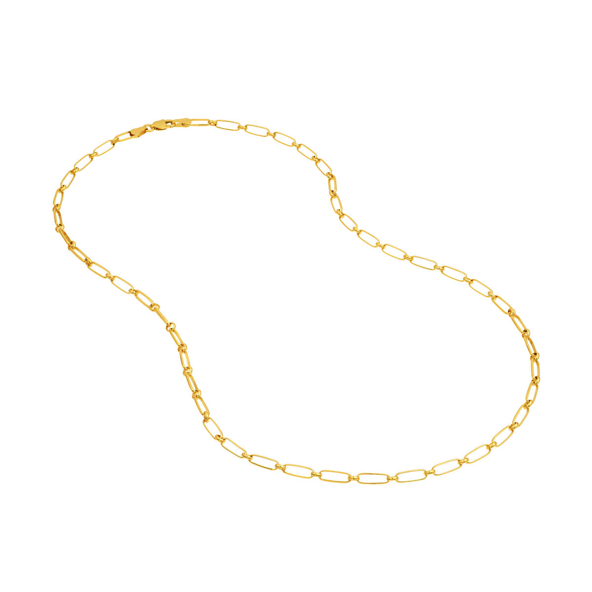 14K Yellow Gold Oval and Round Open Link Chain