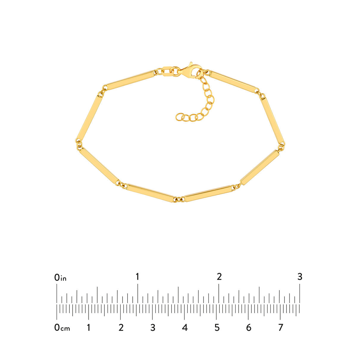 14K Yellow Gold Bar Station Adjustable Bracelet