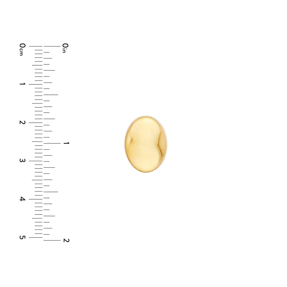 14K Yellow Gold Puffy Oval Stud Earrings