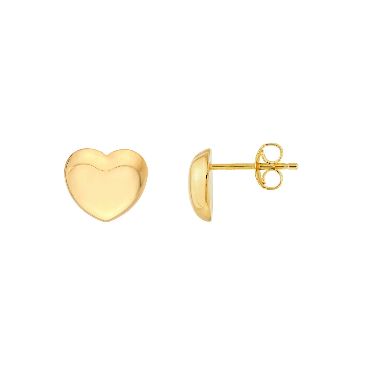 14K Yellow Gold Puffy Heart Stud Earrings Birmingham Jewelry Earrings Birmingham Jewelry 
